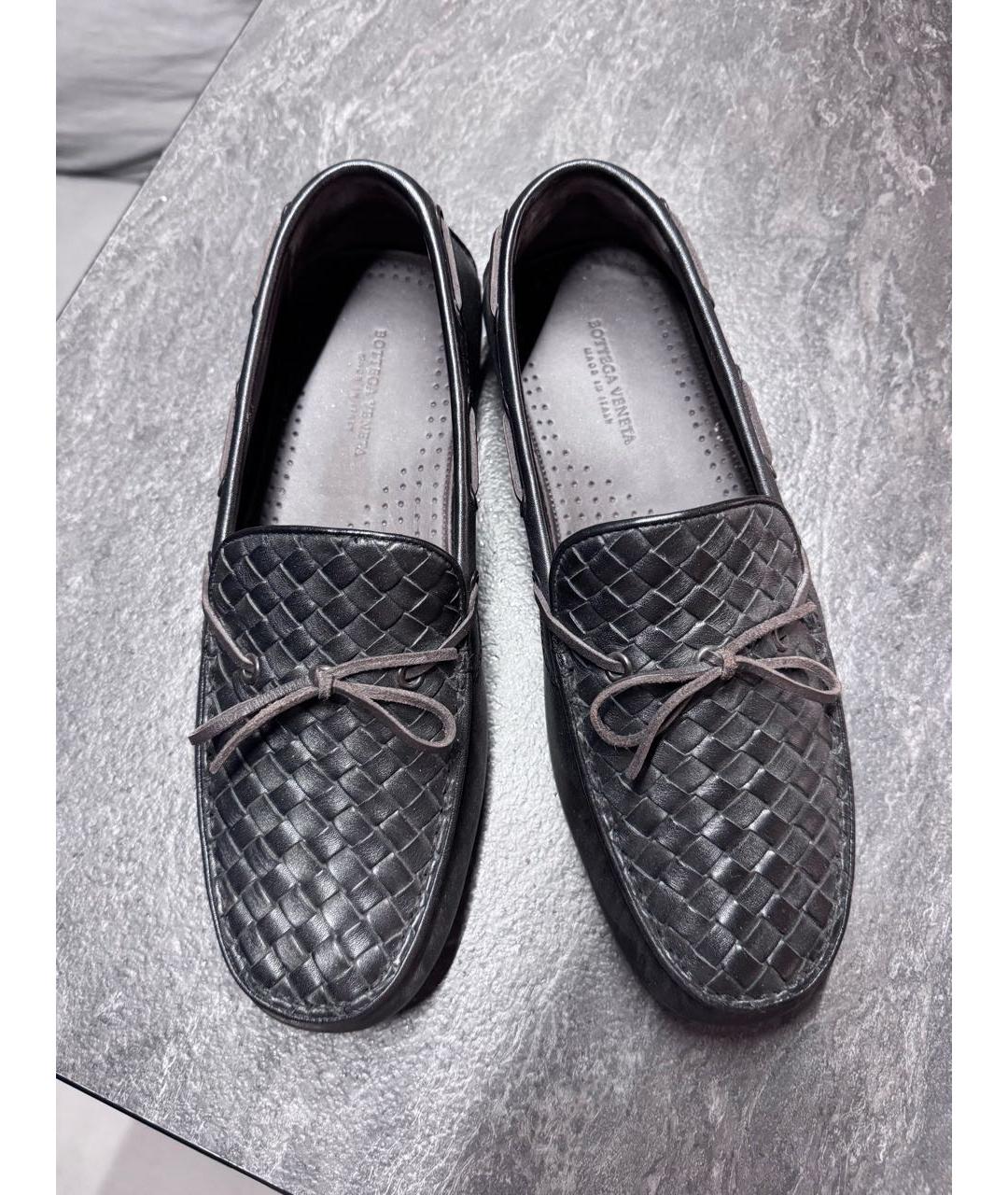 BOTTEGA VENETA Черные кожаные лоферы, фото 3