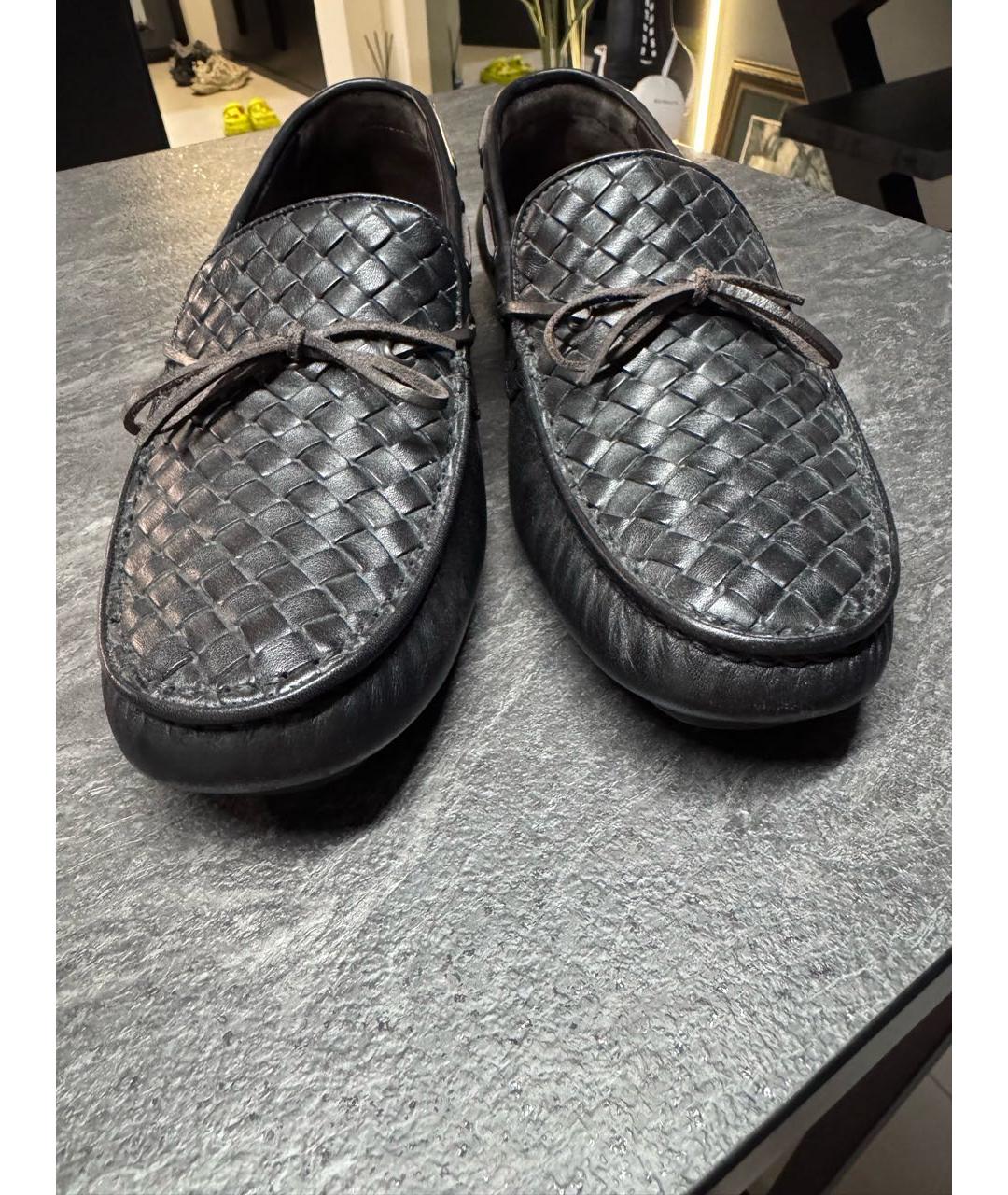 BOTTEGA VENETA Черные кожаные лоферы, фото 2