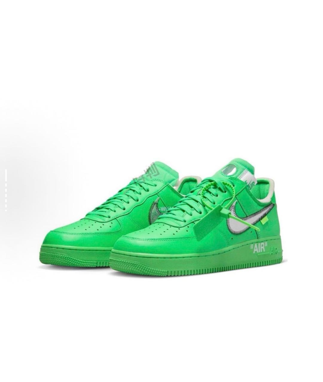 NIKE X OFF-WHITE Зеленые кожаные кроссовки, фото 4