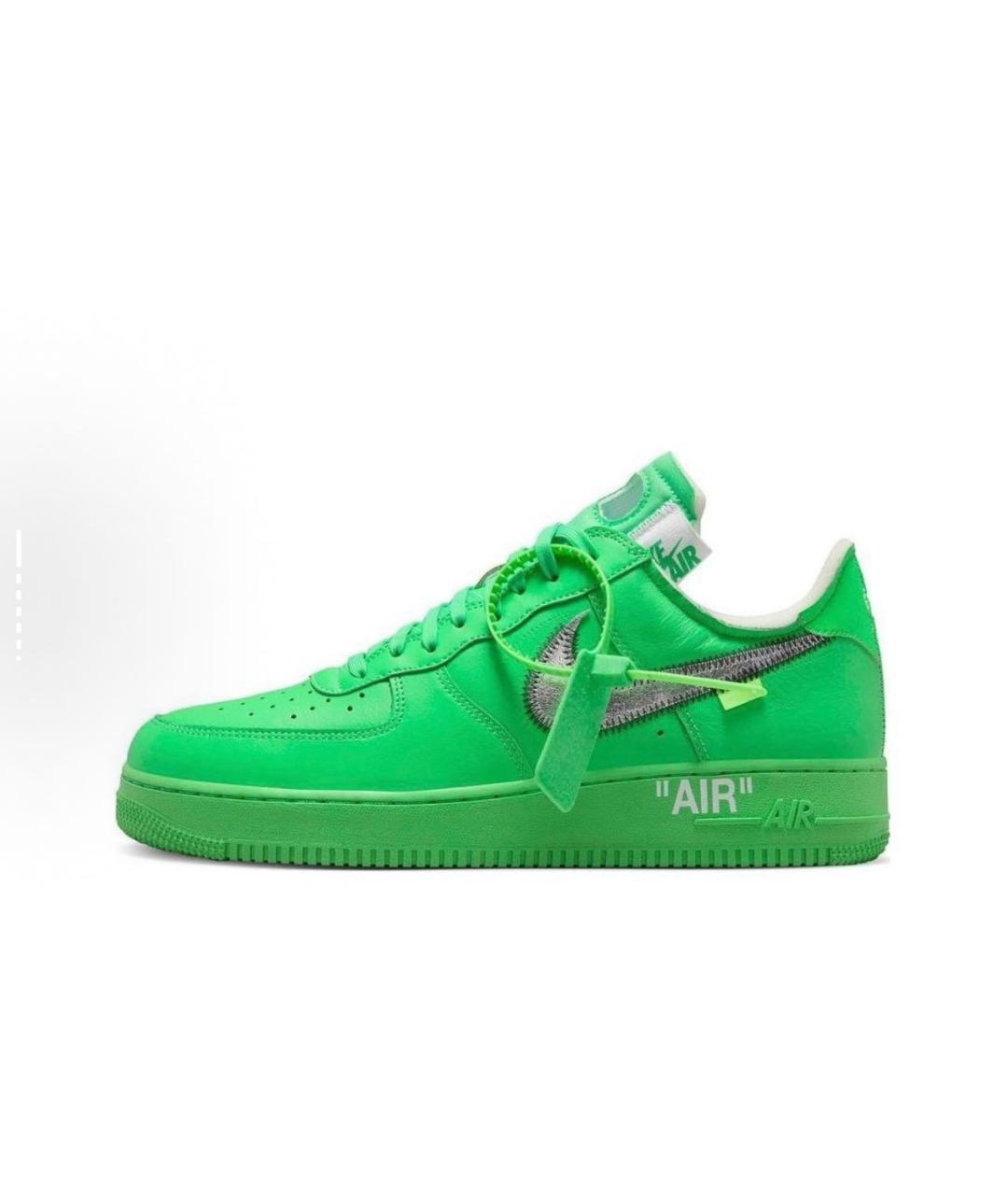 NIKE X OFF-WHITE Зеленые кожаные кроссовки, фото 5