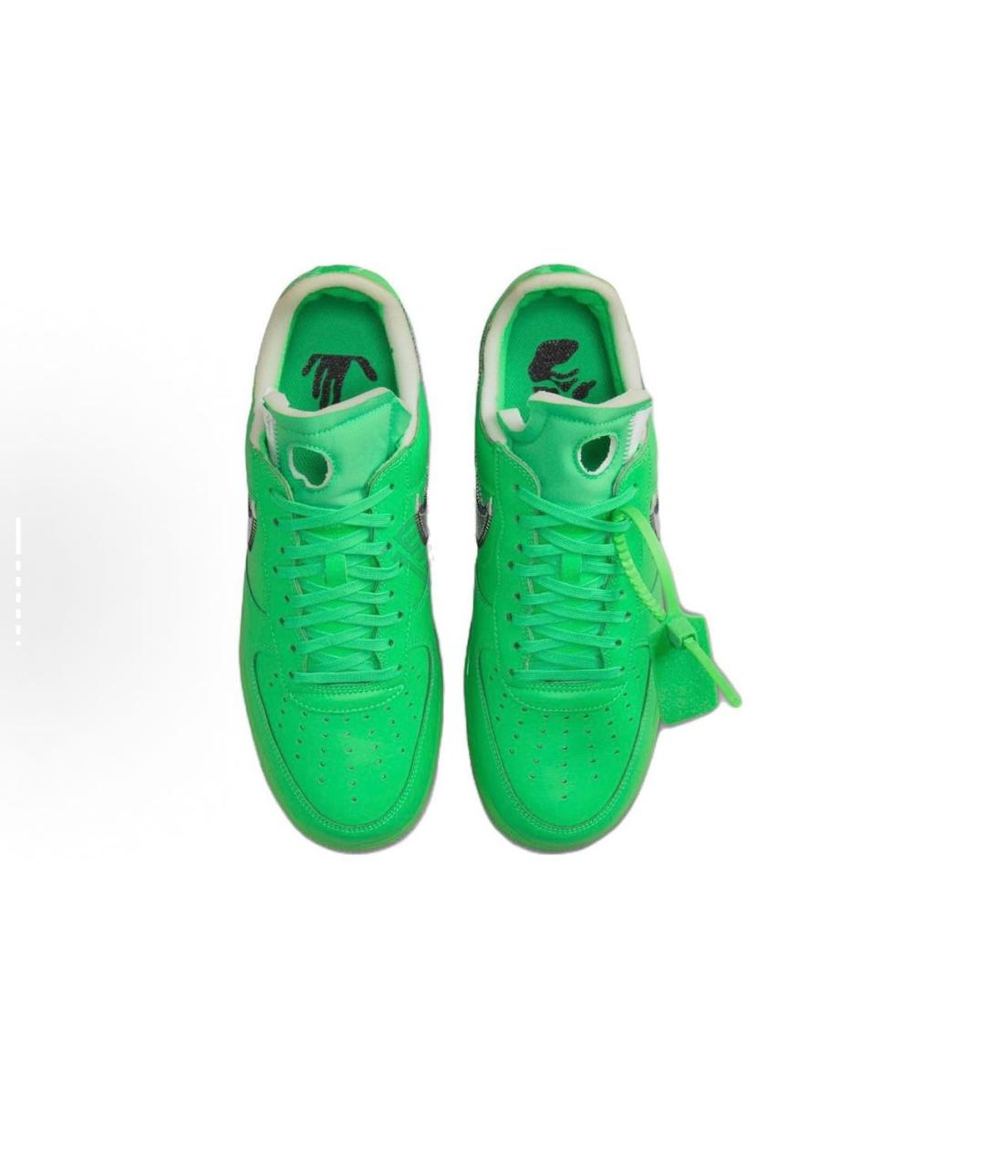 NIKE X OFF-WHITE Зеленые кожаные кроссовки, фото 2