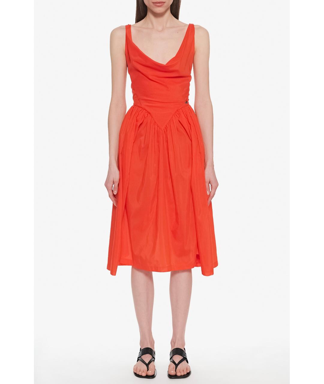 VIVIENNE WESTWOOD Оранжевое коктейльное платье, фото 3