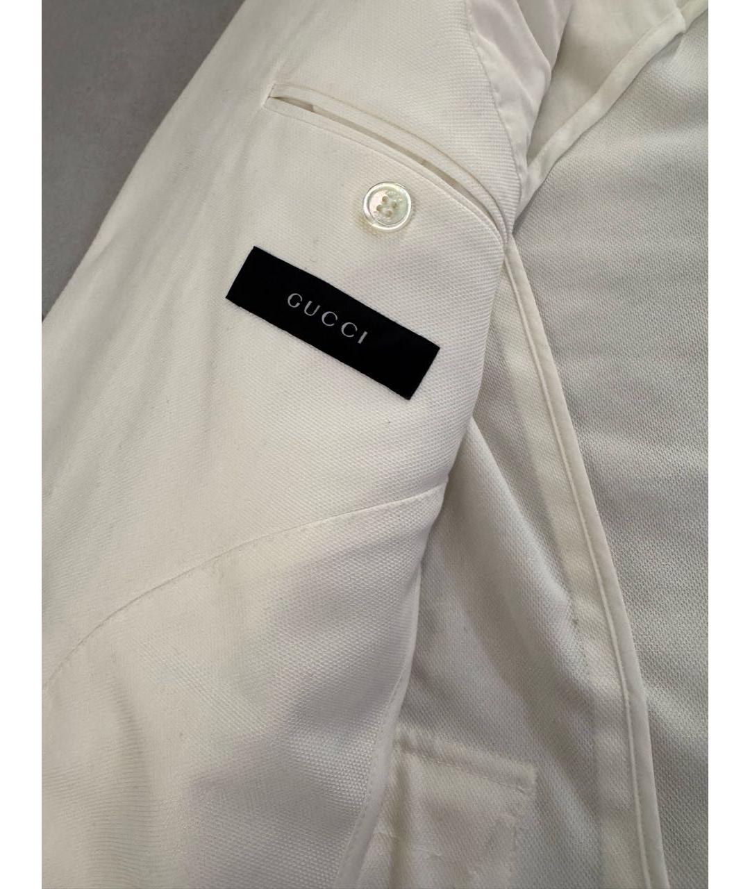 GUCCI Белый хлопковый пиджак, фото 3