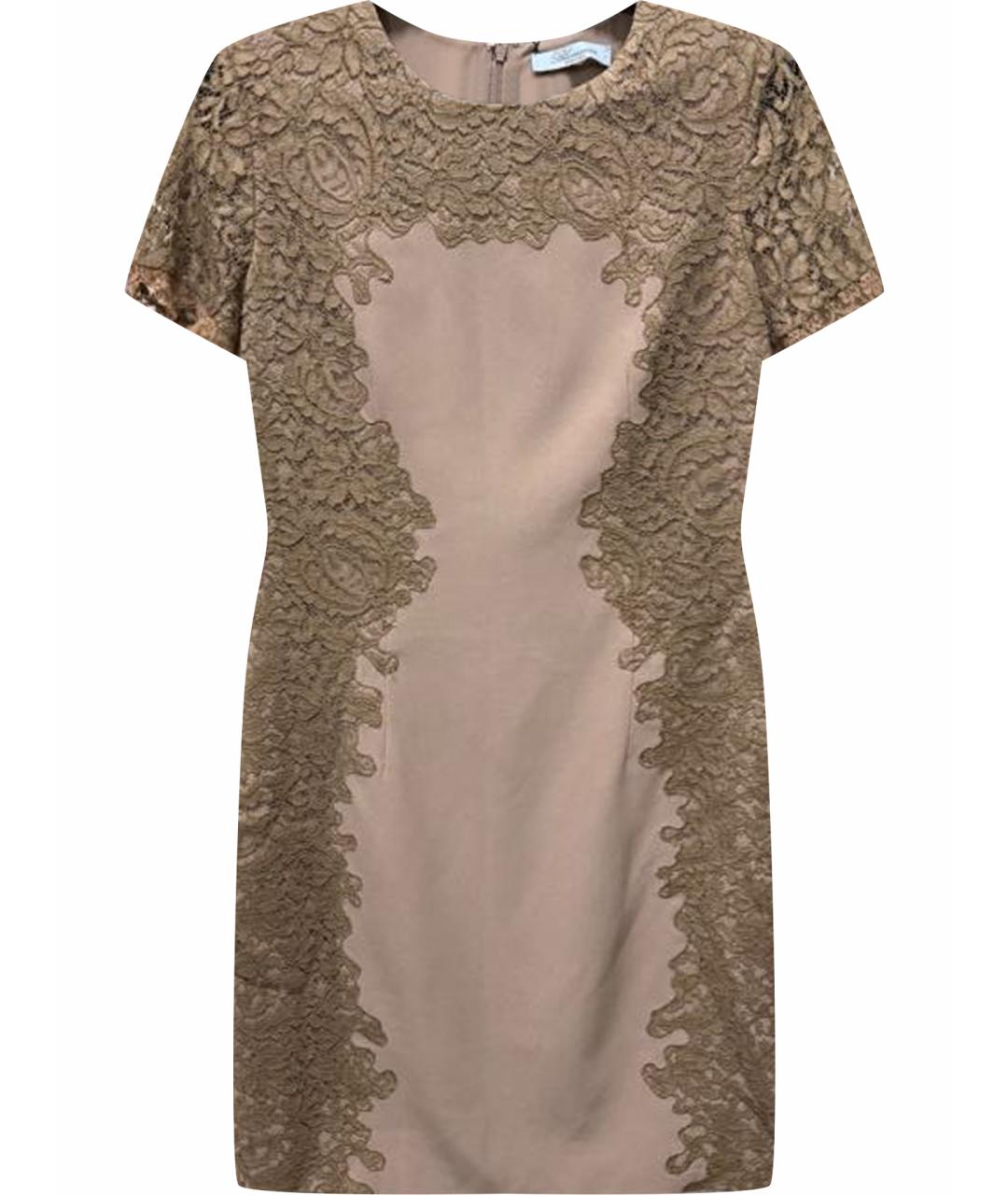 BLUMARINE Коричневое вискозное коктейльное платье, фото 1