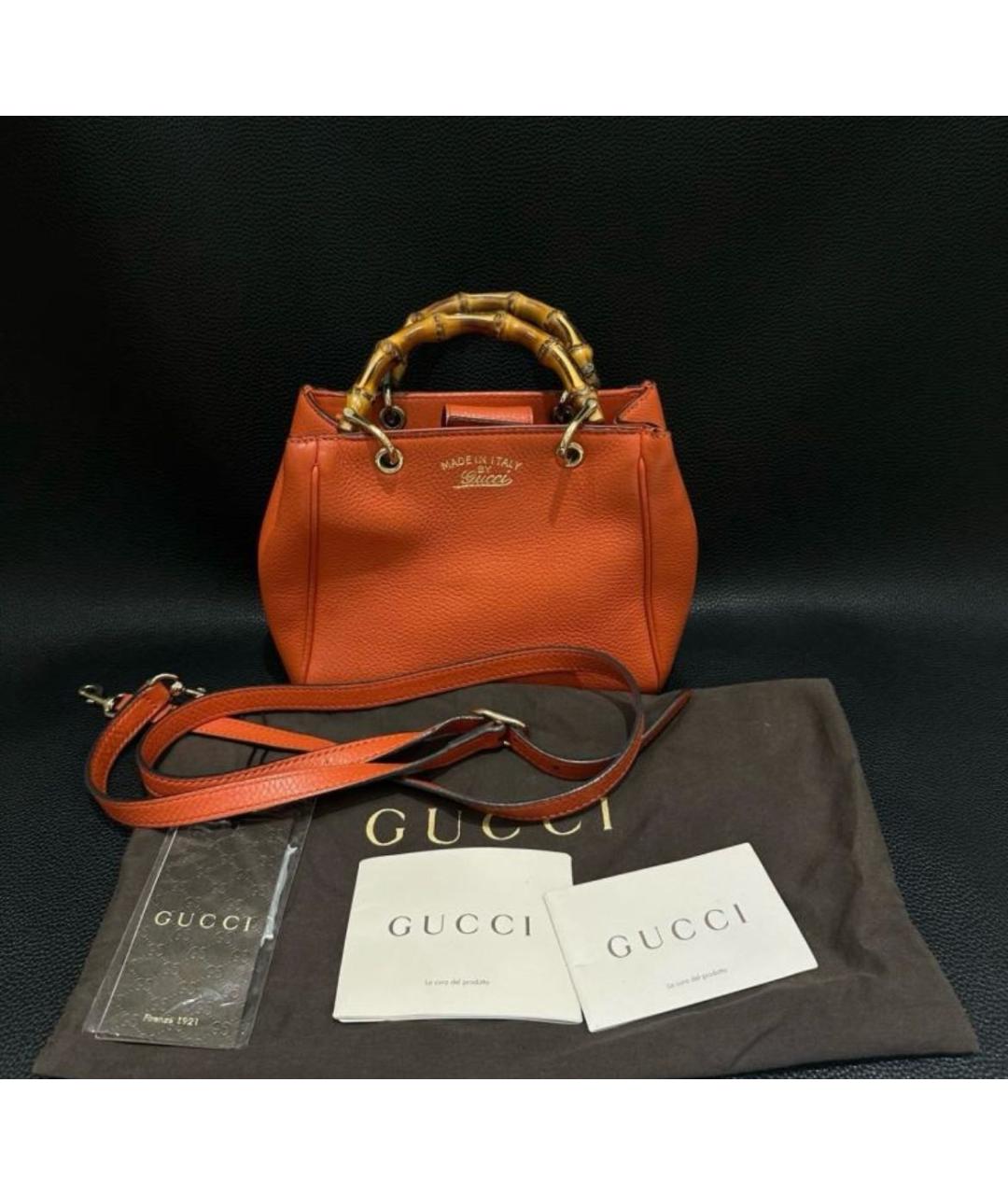 GUCCI Оранжевая кожаная сумка через плечо, фото 2