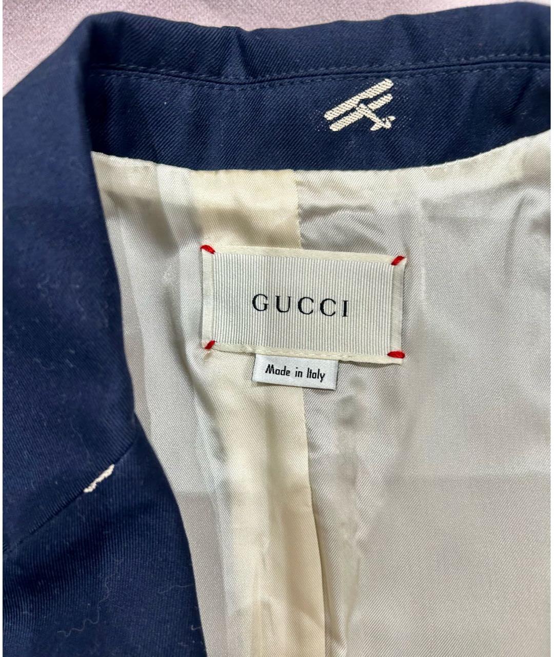 GUCCI Темно-синий хлопковый жакет / жилет, фото 4