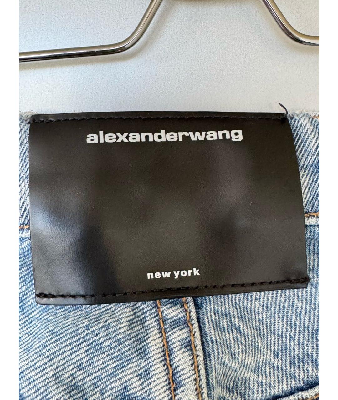 ALEXANDER WANG Голубые хлопковые джинсы слим, фото 6