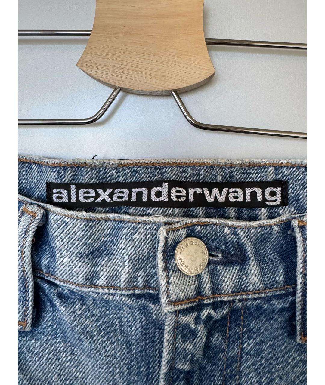 ALEXANDER WANG Голубые хлопковые джинсы слим, фото 3