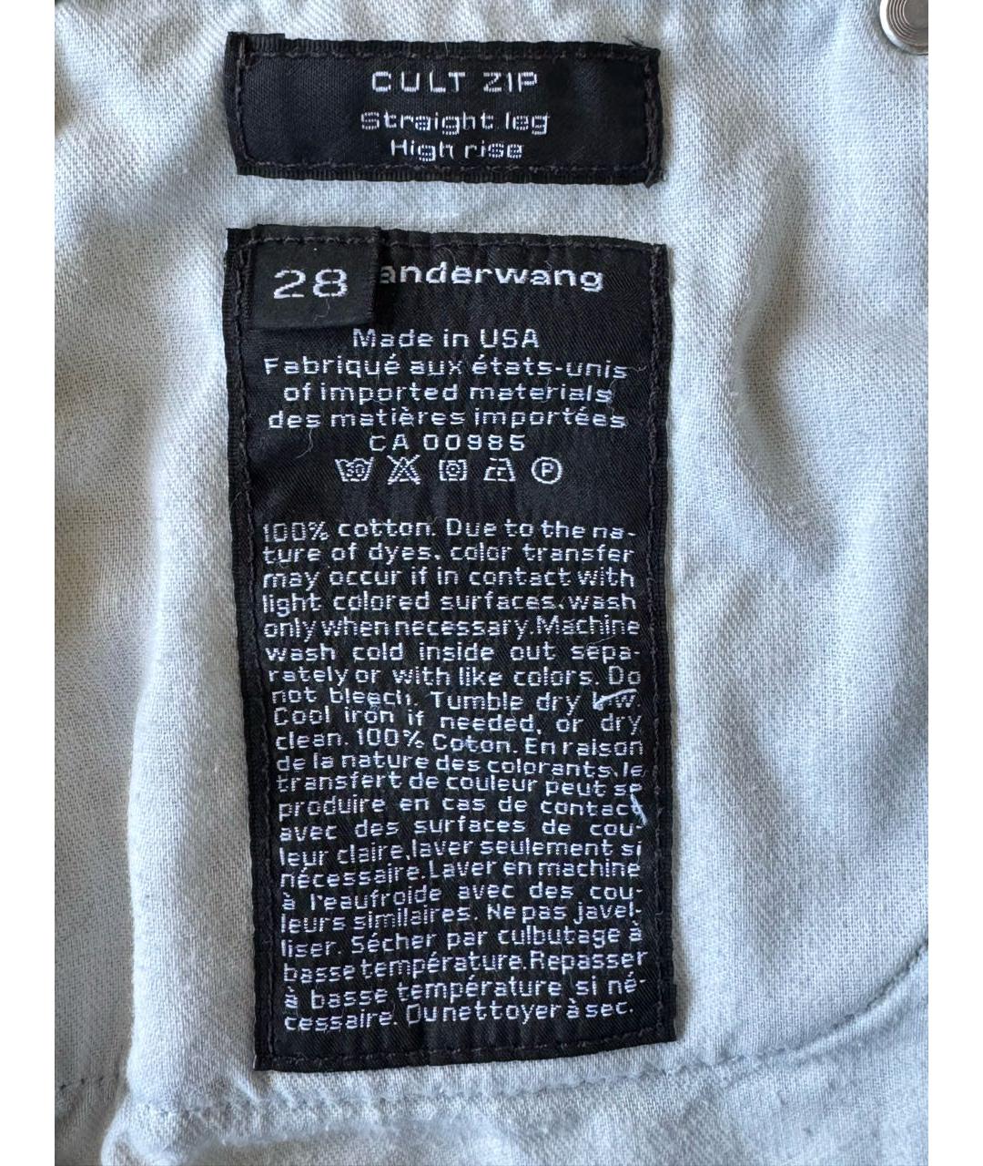 ALEXANDER WANG Голубые хлопковые джинсы слим, фото 7