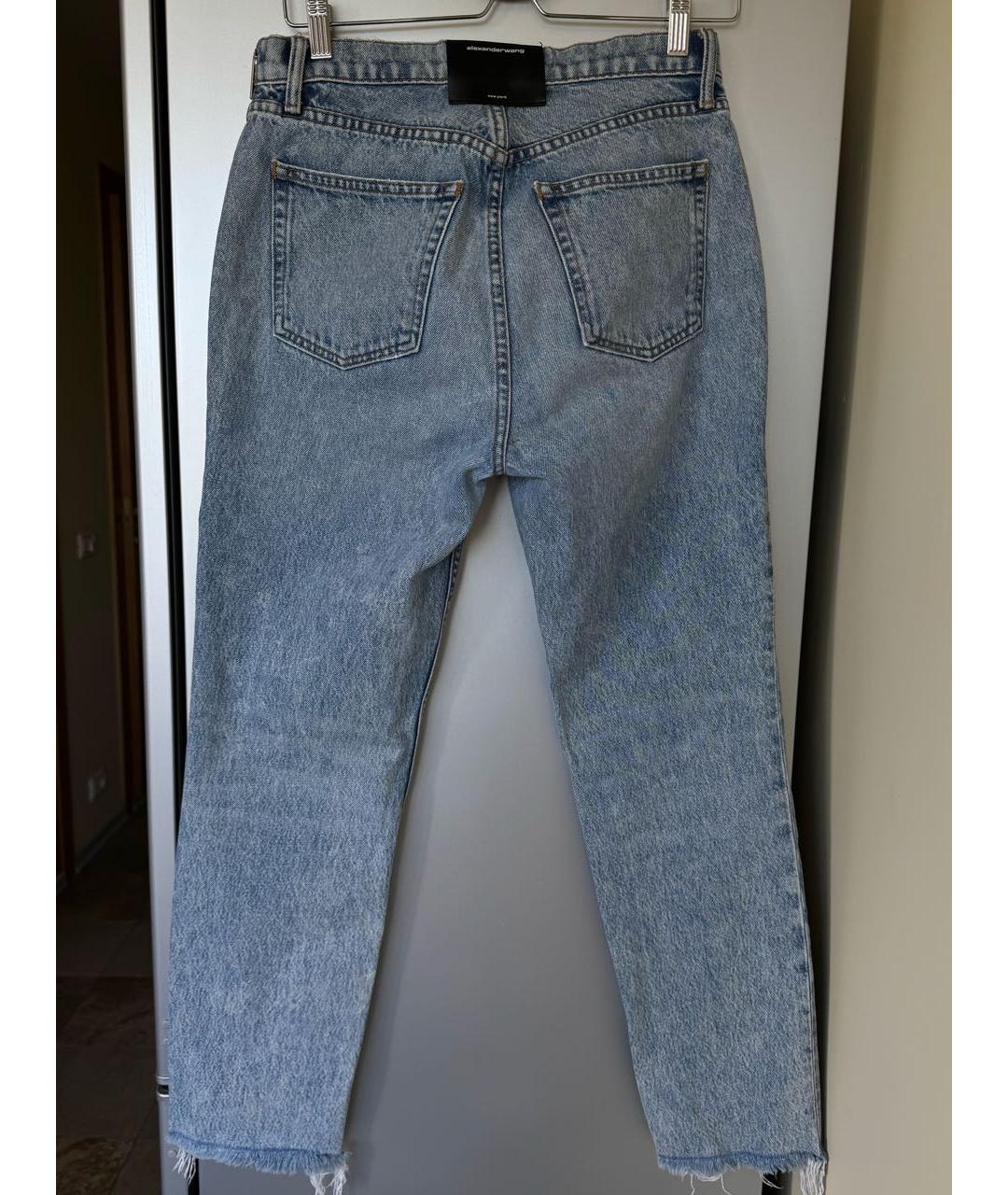 ALEXANDER WANG Голубые хлопковые джинсы слим, фото 2