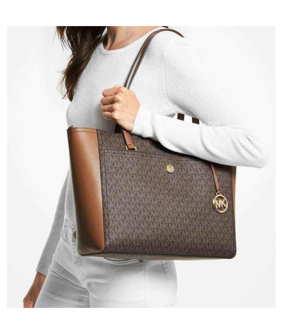MICHAEL KORS Коричневая сумка тоут, фото 2