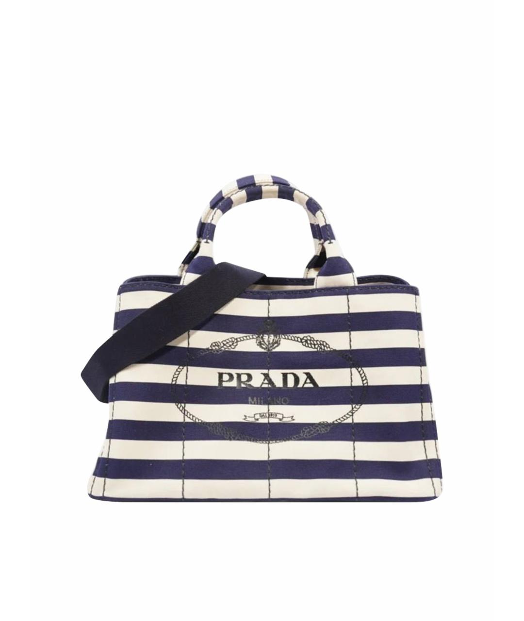 PRADA Темно-синяя сумка тоут, фото 1