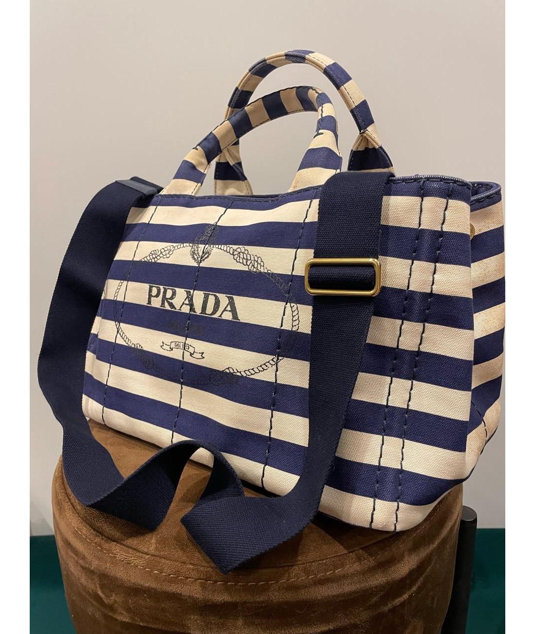 PRADA Темно-синяя сумка тоут, фото 4
