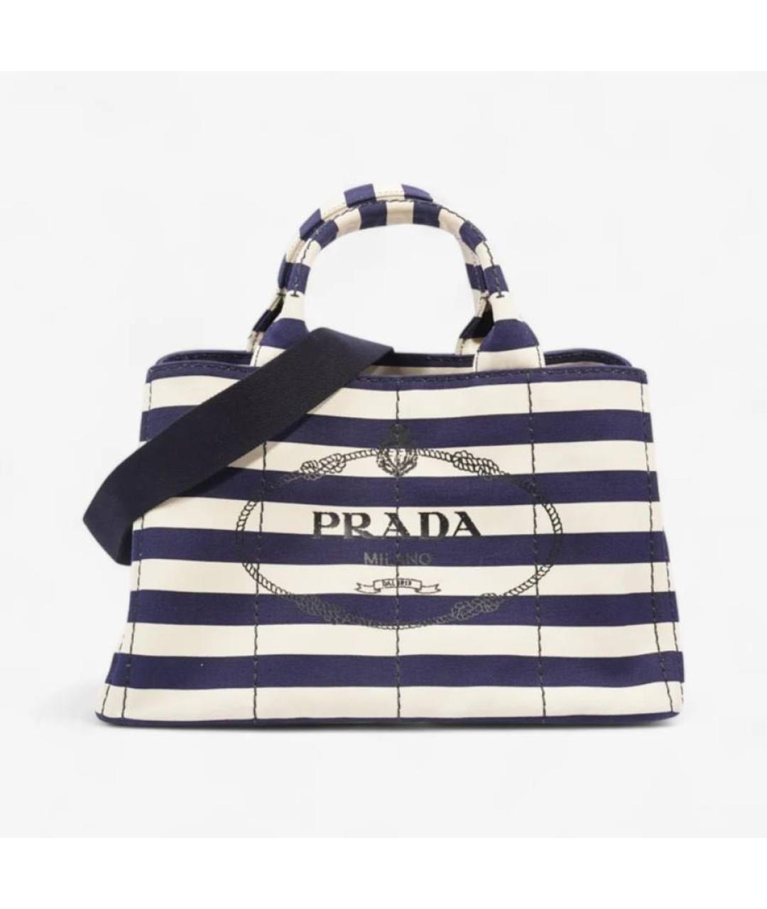PRADA Темно-синяя сумка тоут, фото 9