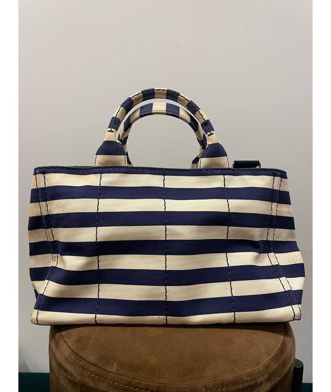 PRADA Темно-синяя сумка тоут, фото 8