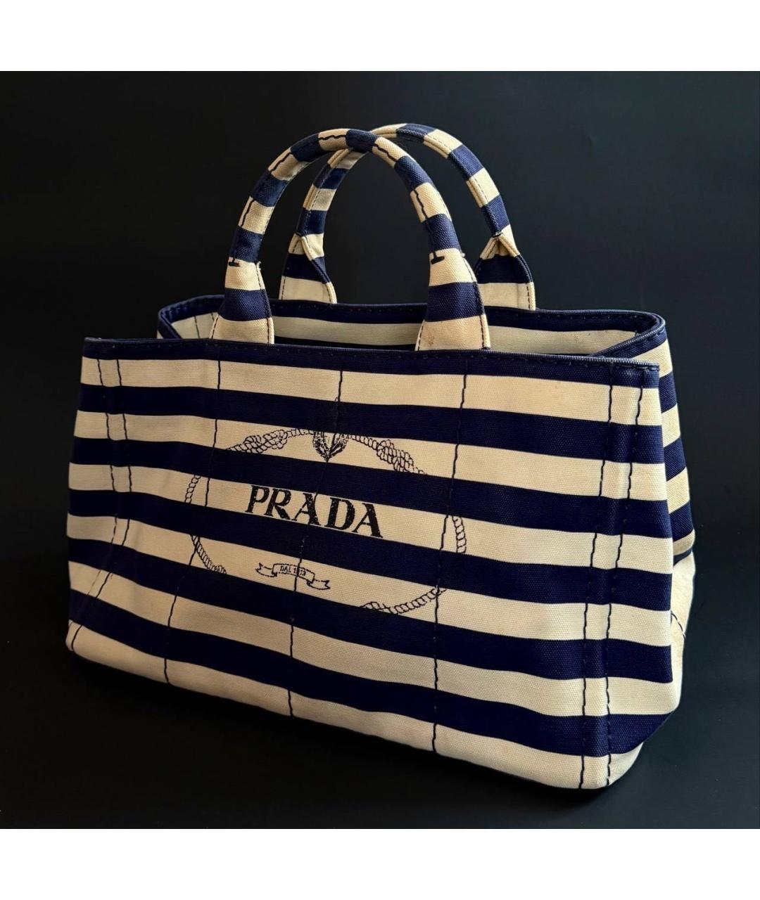 PRADA Темно-синяя сумка тоут, фото 2