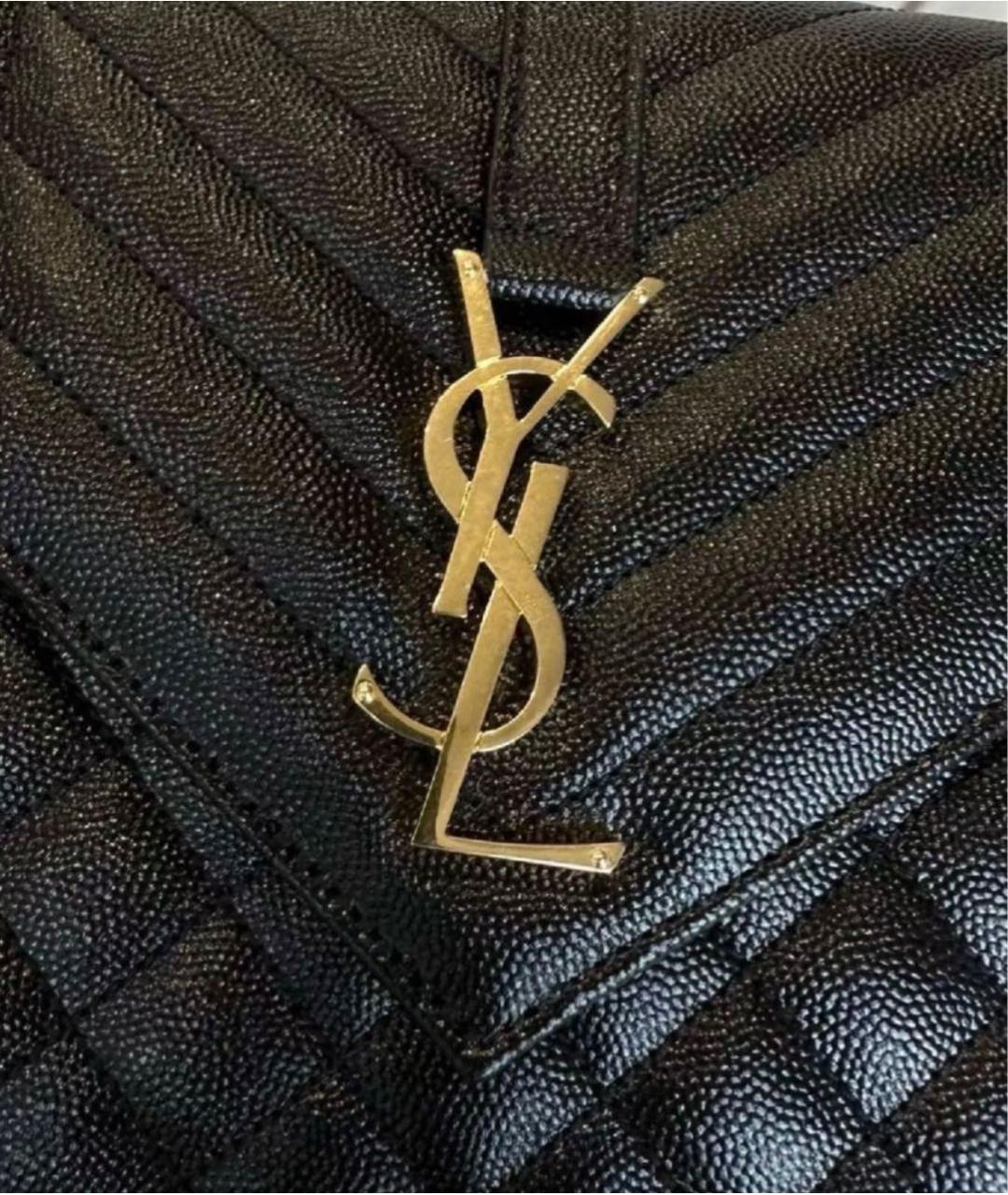 SAINT LAURENT Черная кожаная сумка через плечо, фото 6