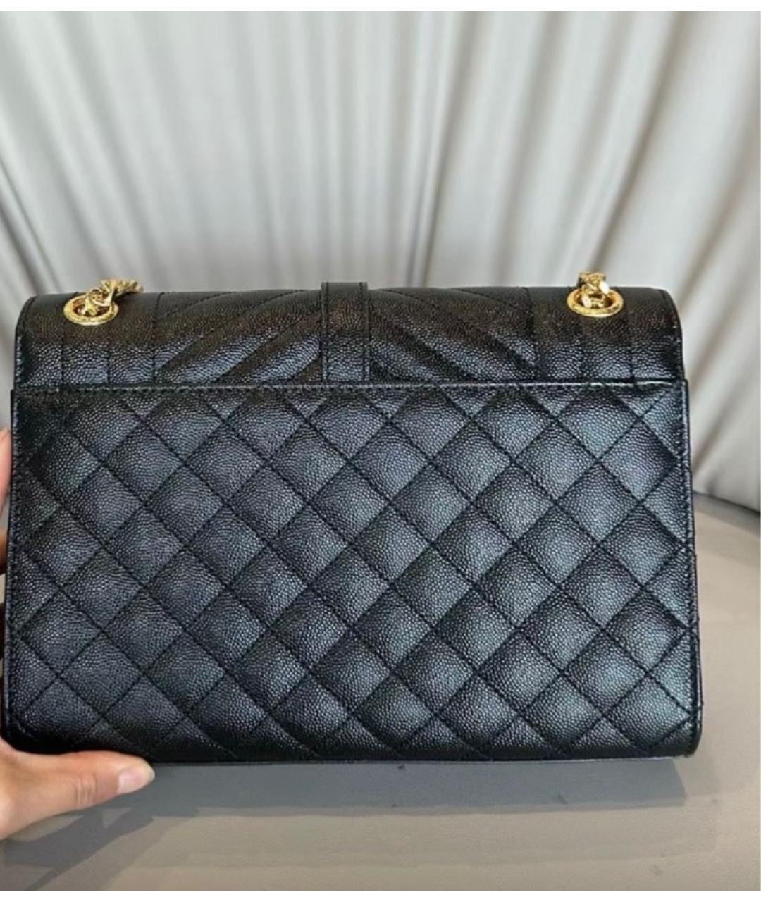 SAINT LAURENT Черная кожаная сумка через плечо, фото 3