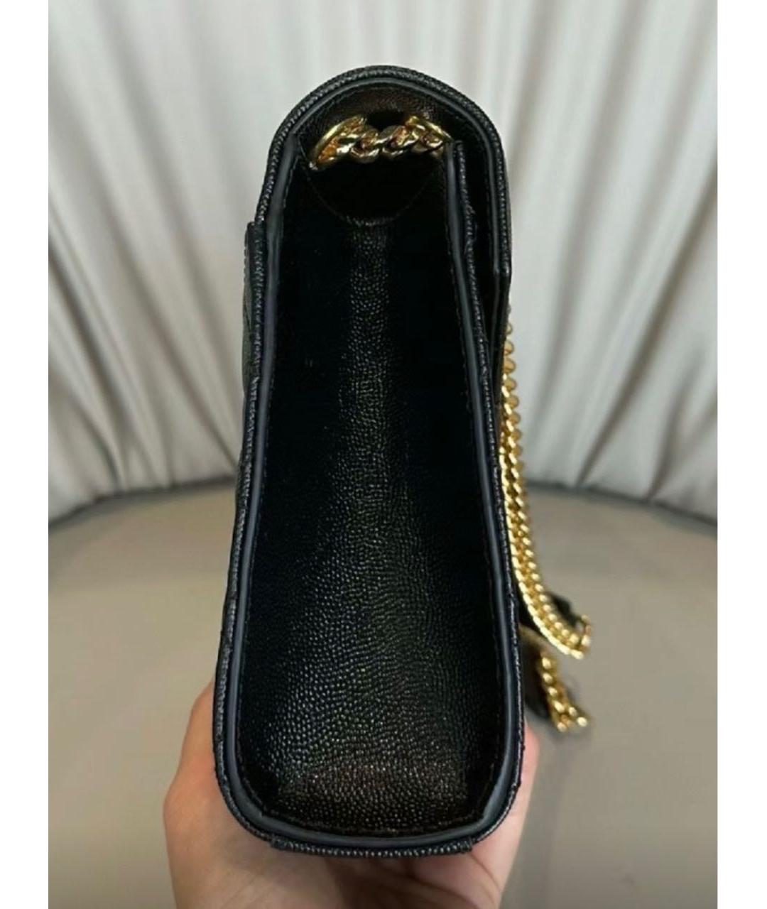 SAINT LAURENT Черная кожаная сумка через плечо, фото 4