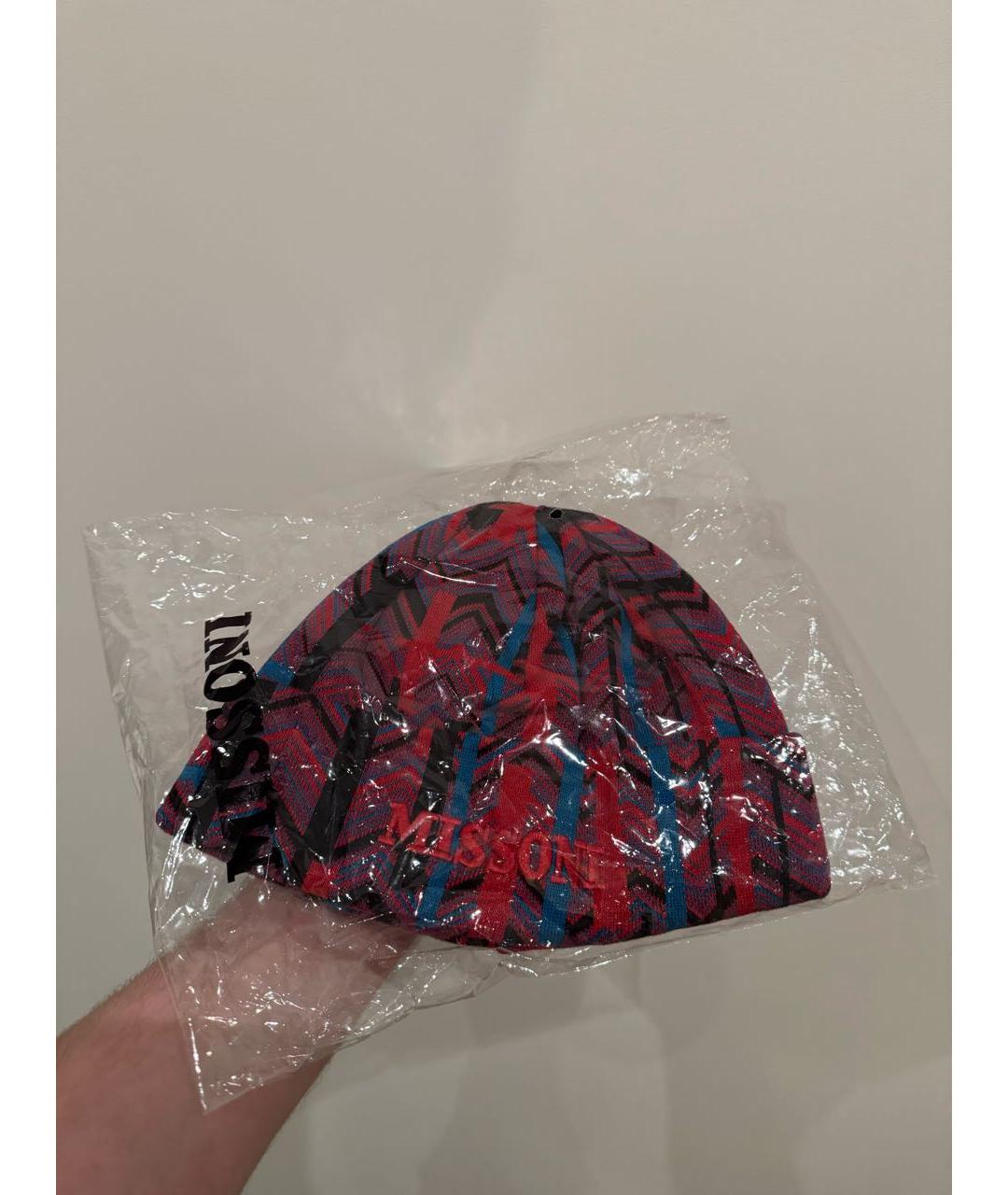 MISSONI Красная хлопковая шапка, фото 4