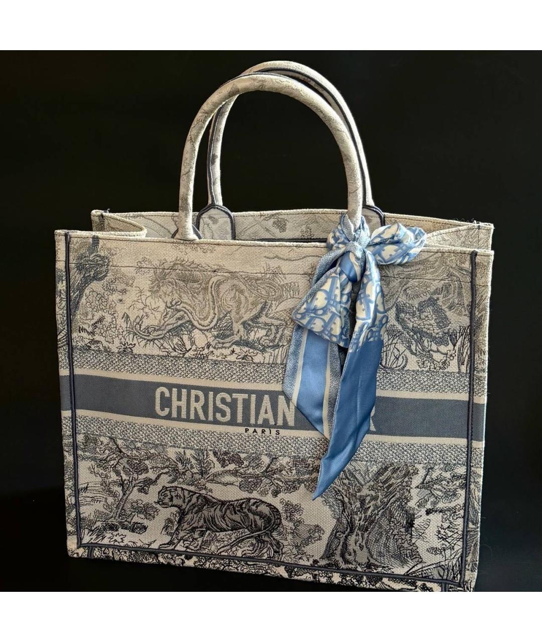 CHRISTIAN DIOR Голубая сумка тоут, фото 2