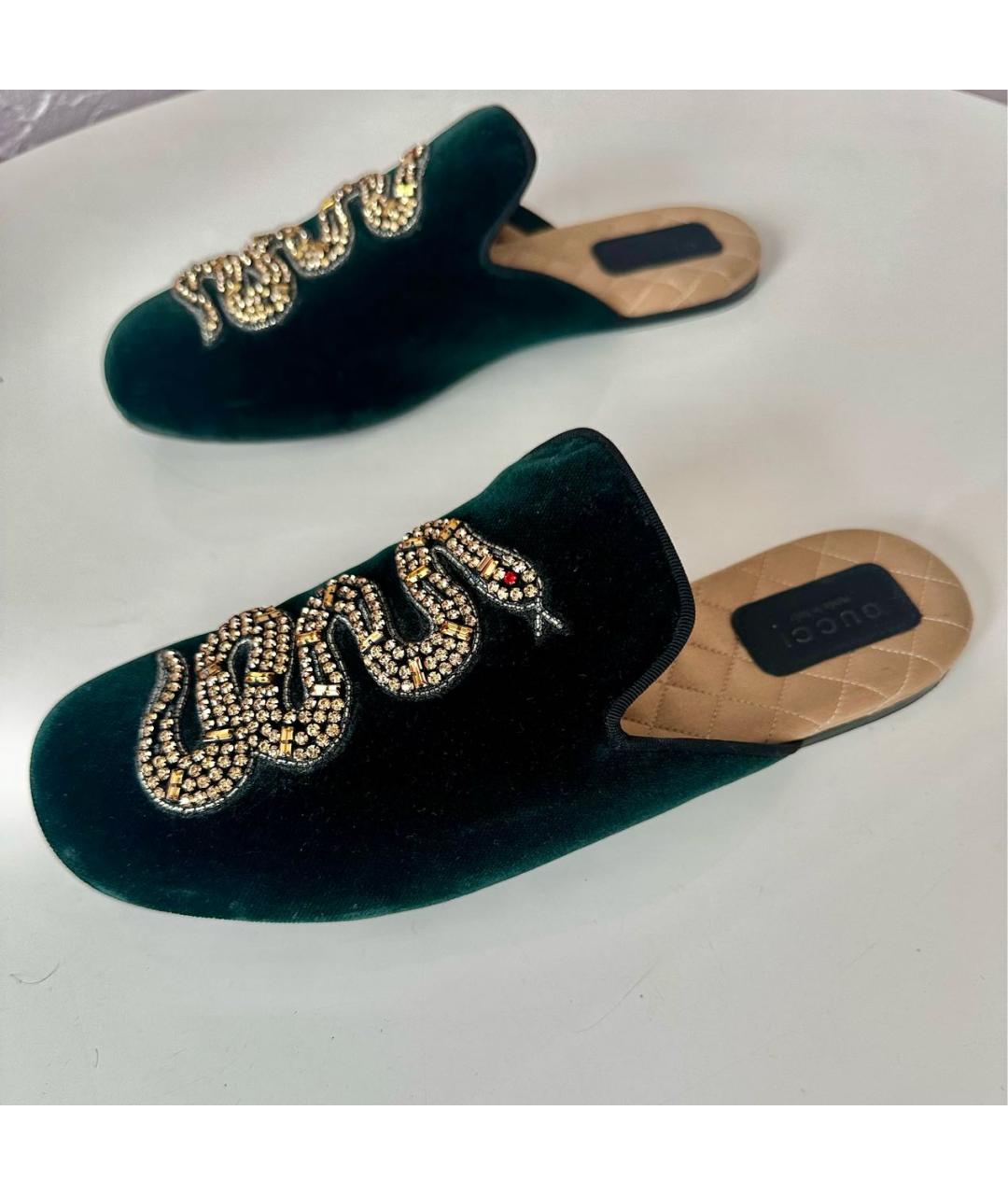 GUCCI Зеленые мюли, фото 9