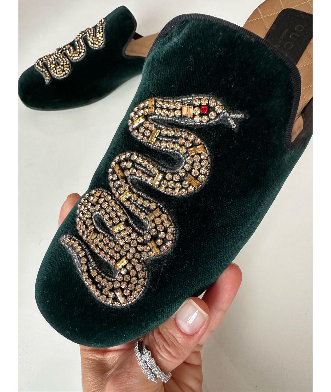 GUCCI Зеленые мюли, фото 4