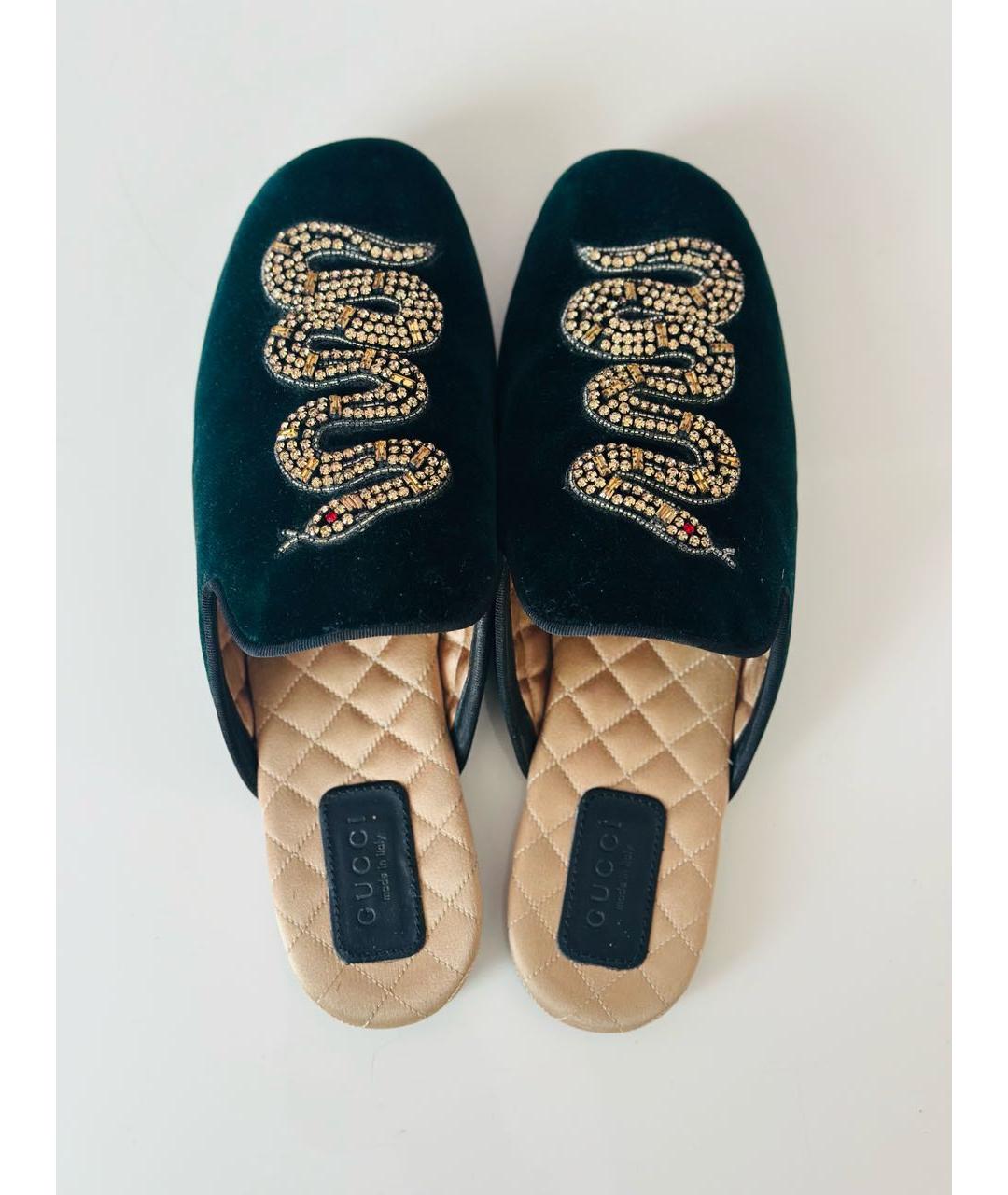 GUCCI Зеленые мюли, фото 3