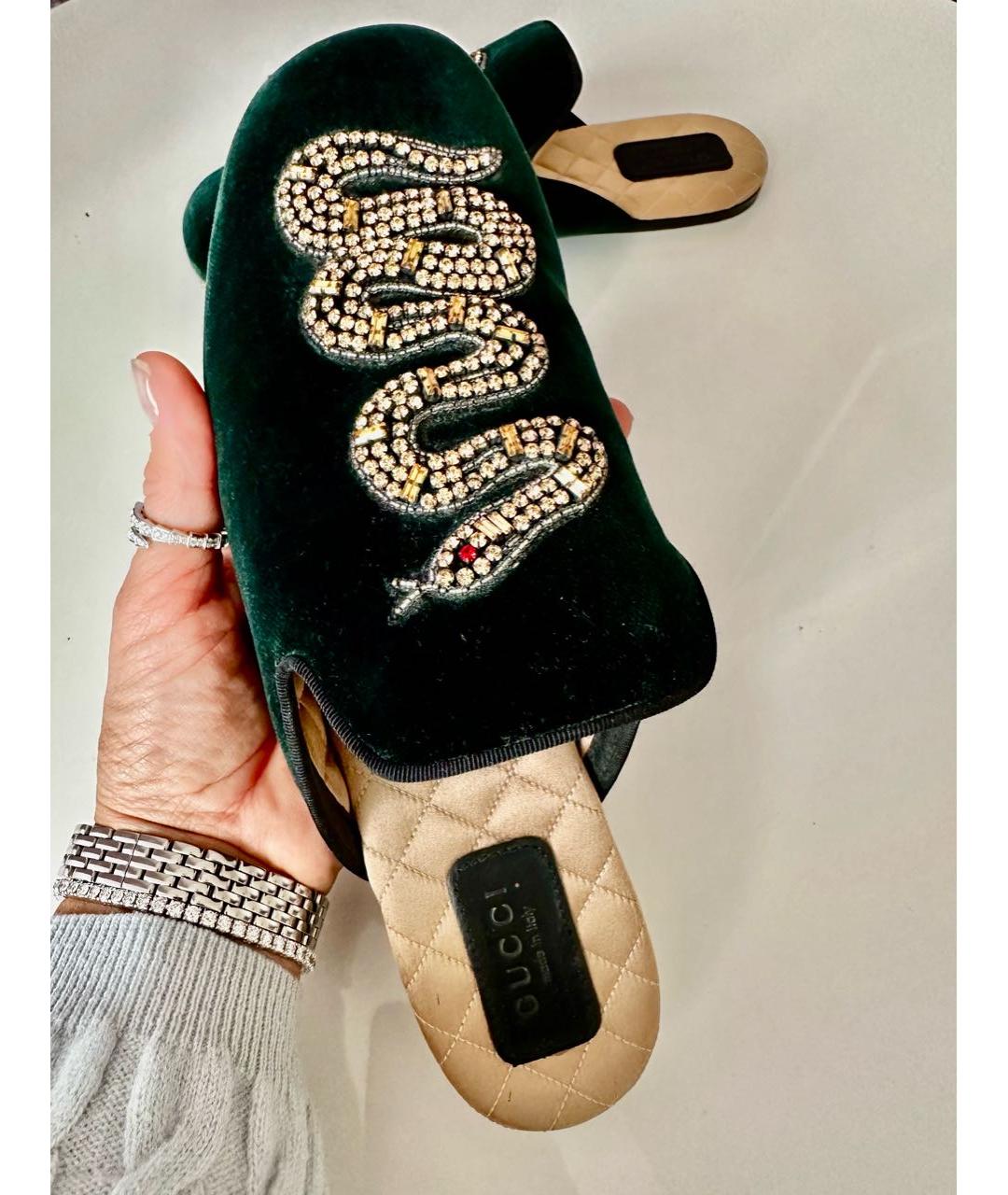 GUCCI Зеленые мюли, фото 8