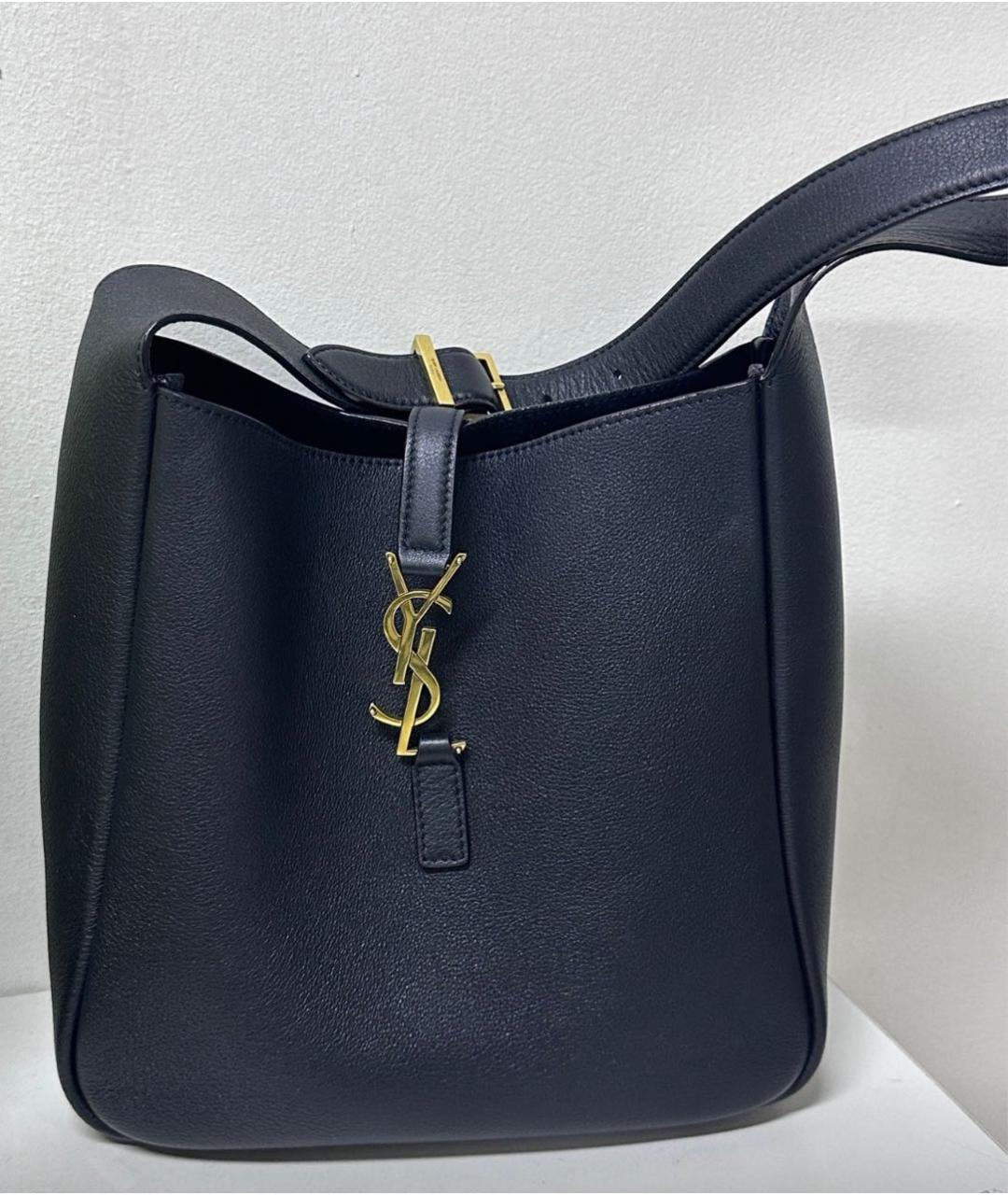 SAINT LAURENT Черная кожаная сумка тоут, фото 3