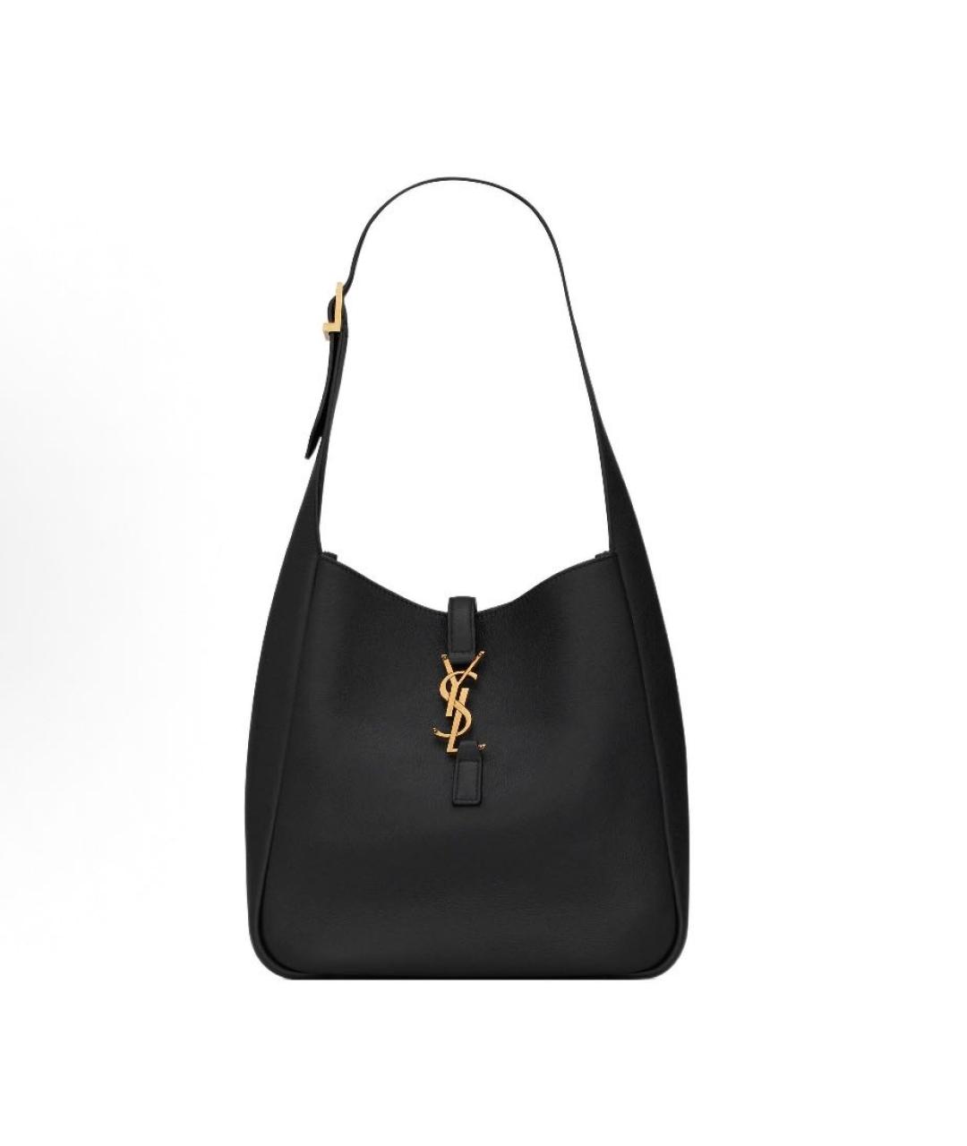 SAINT LAURENT Черная кожаная сумка тоут, фото 4