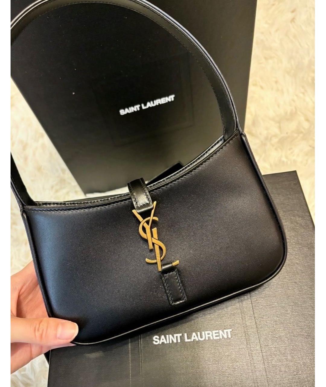 SAINT LAURENT Черная кожаная сумка через плечо, фото 2