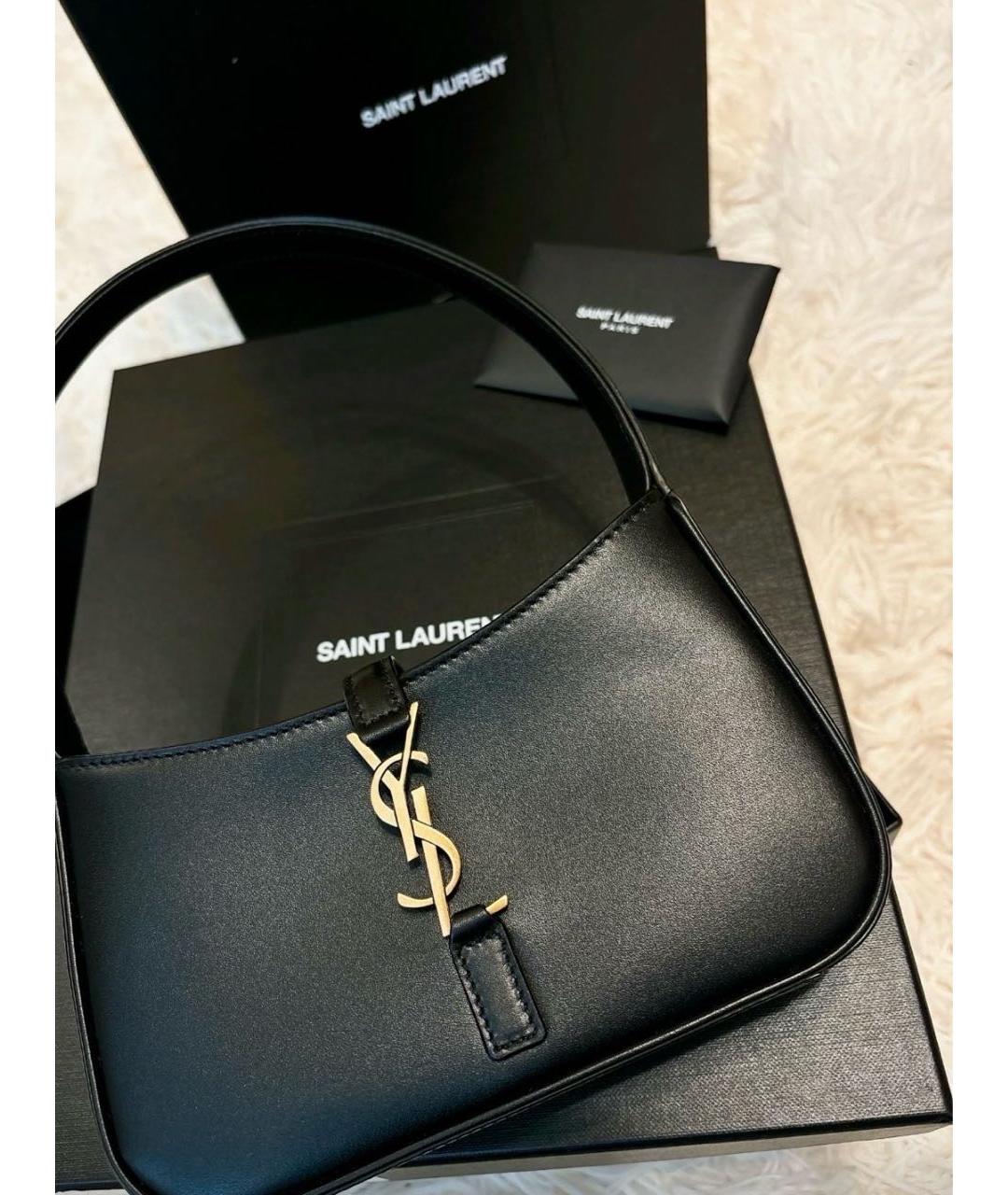 SAINT LAURENT Черная кожаная сумка через плечо, фото 3