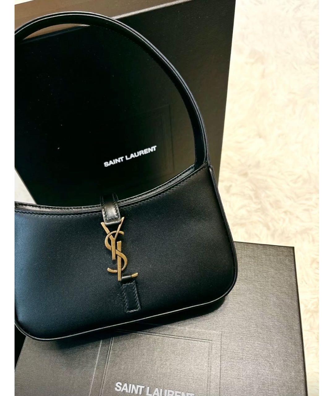 SAINT LAURENT Черная кожаная сумка через плечо, фото 4