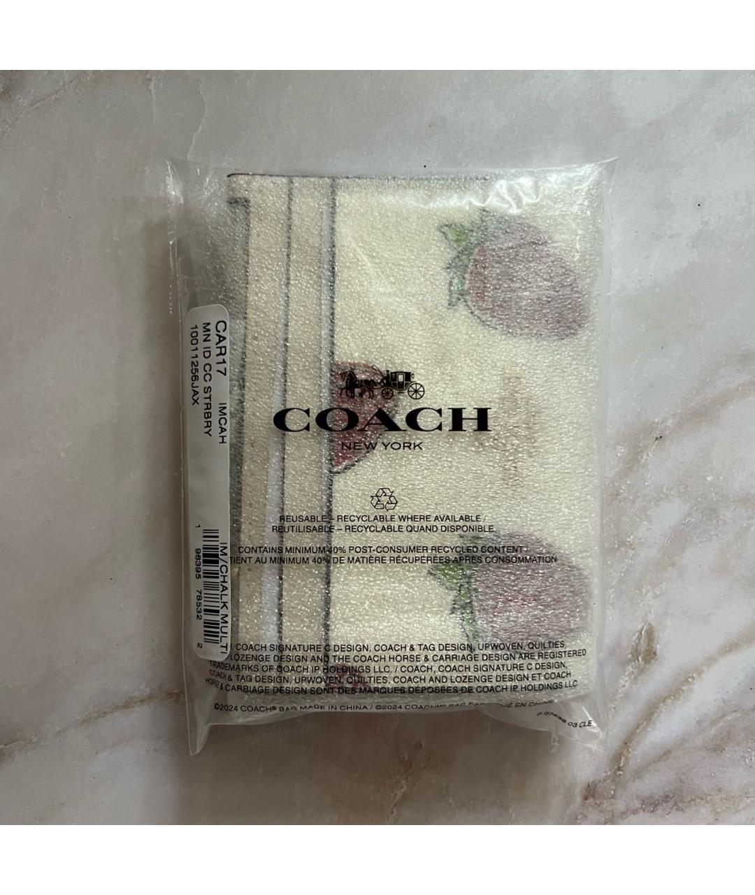 COACH Белый кожаный кардхолдер, фото 8