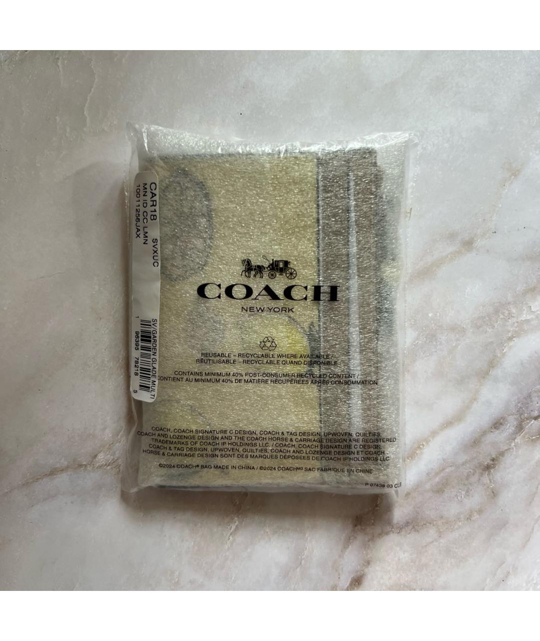 COACH Желтый кожаный кардхолдер, фото 8