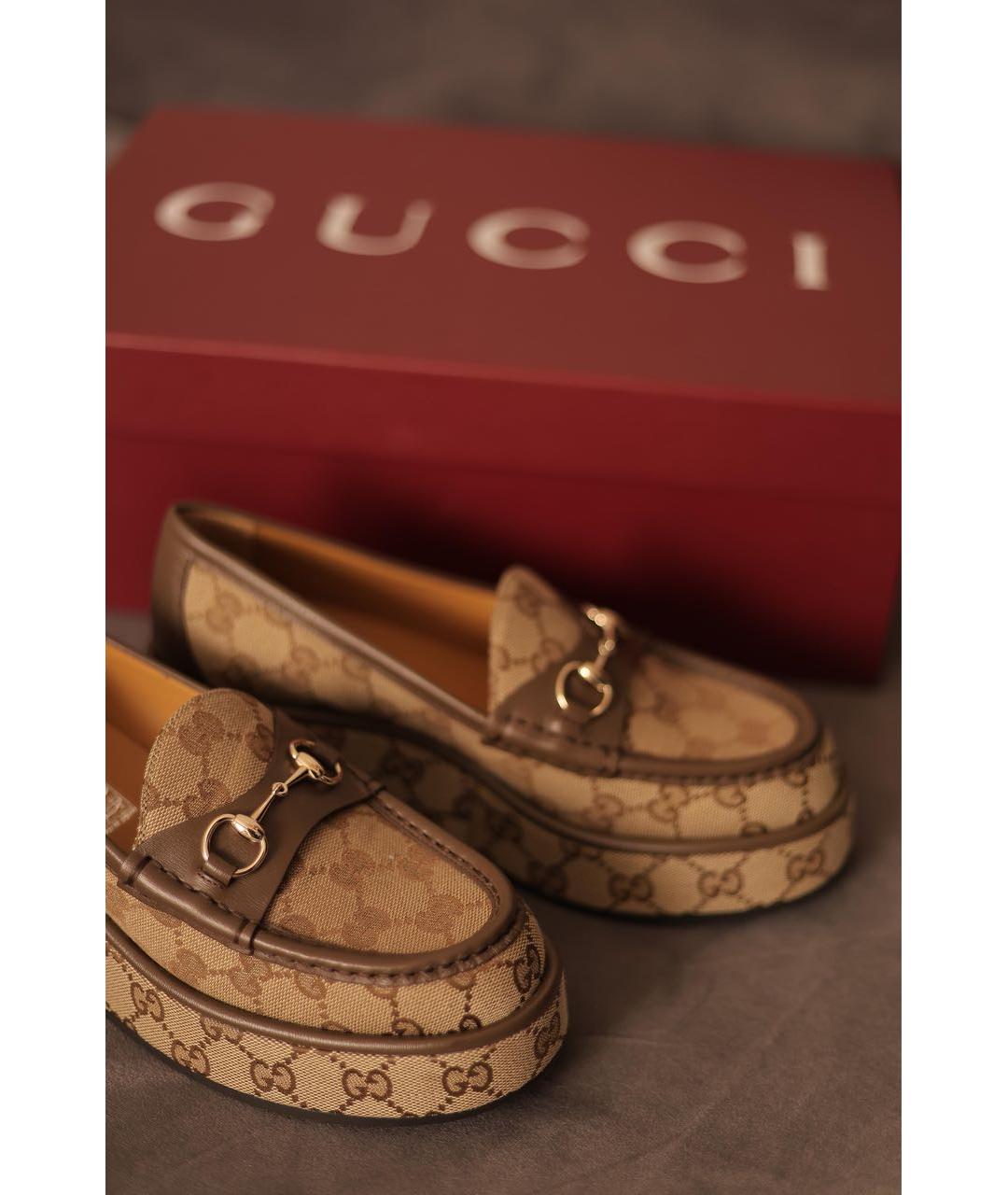 GUCCI Горчичные лоферы, фото 3