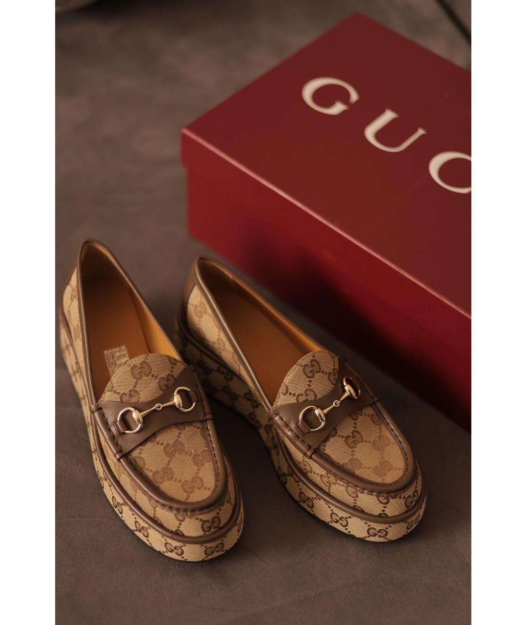 GUCCI Горчичные лоферы, фото 4