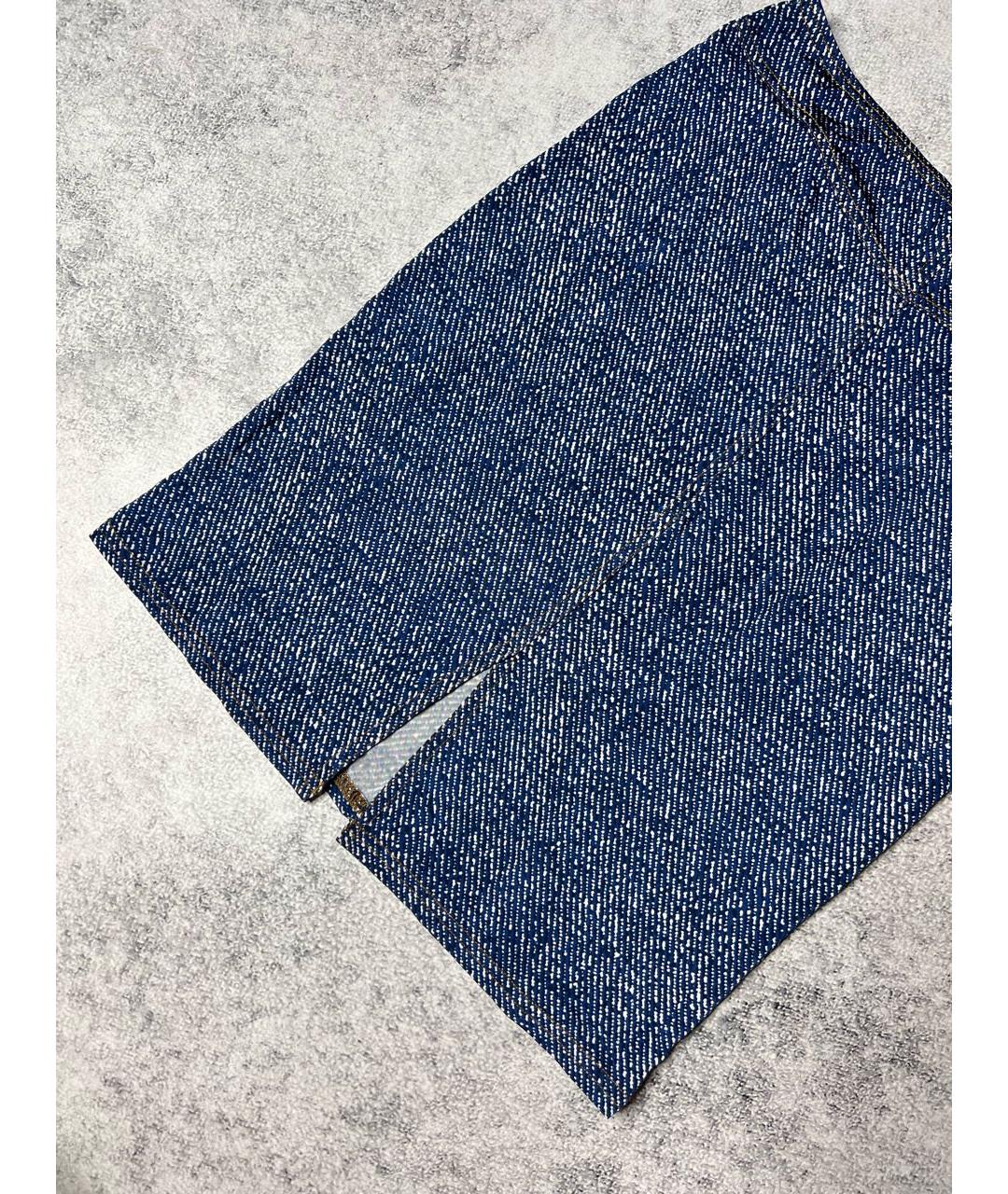 FENDI Синяя полиэстеровая юбка миди, фото 5