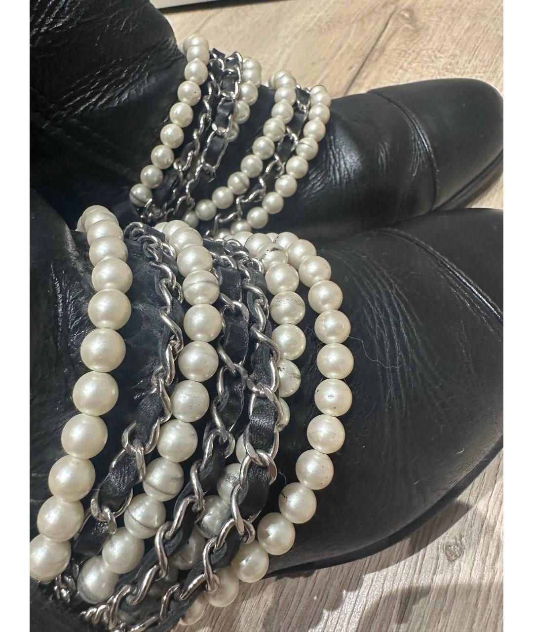 CHANEL Черные кожаные сапоги, фото 3