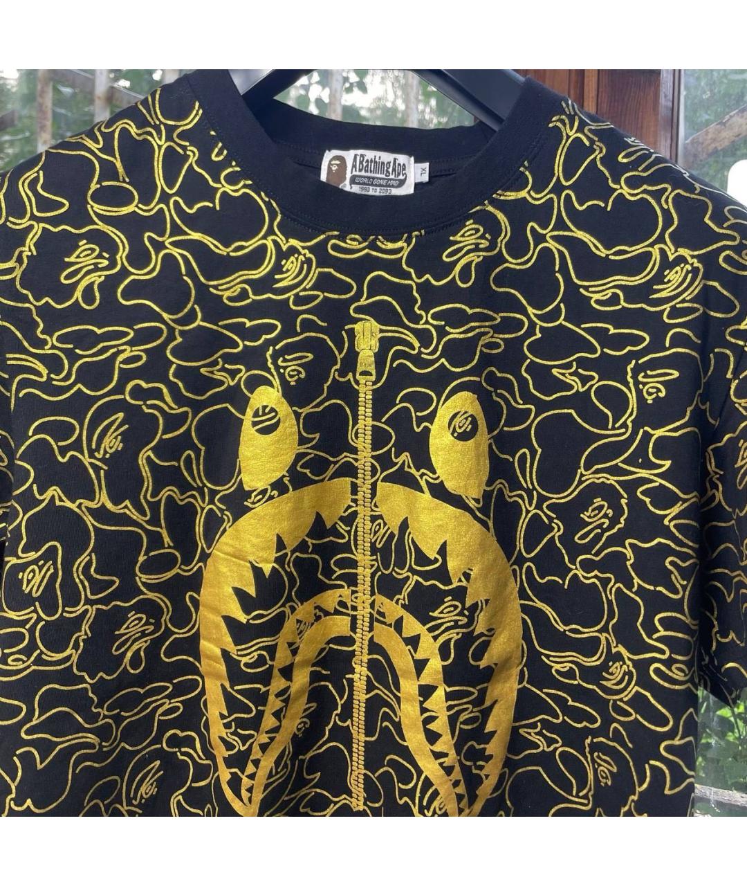 A BATHING APE Черная хлопковая футболка, фото 2