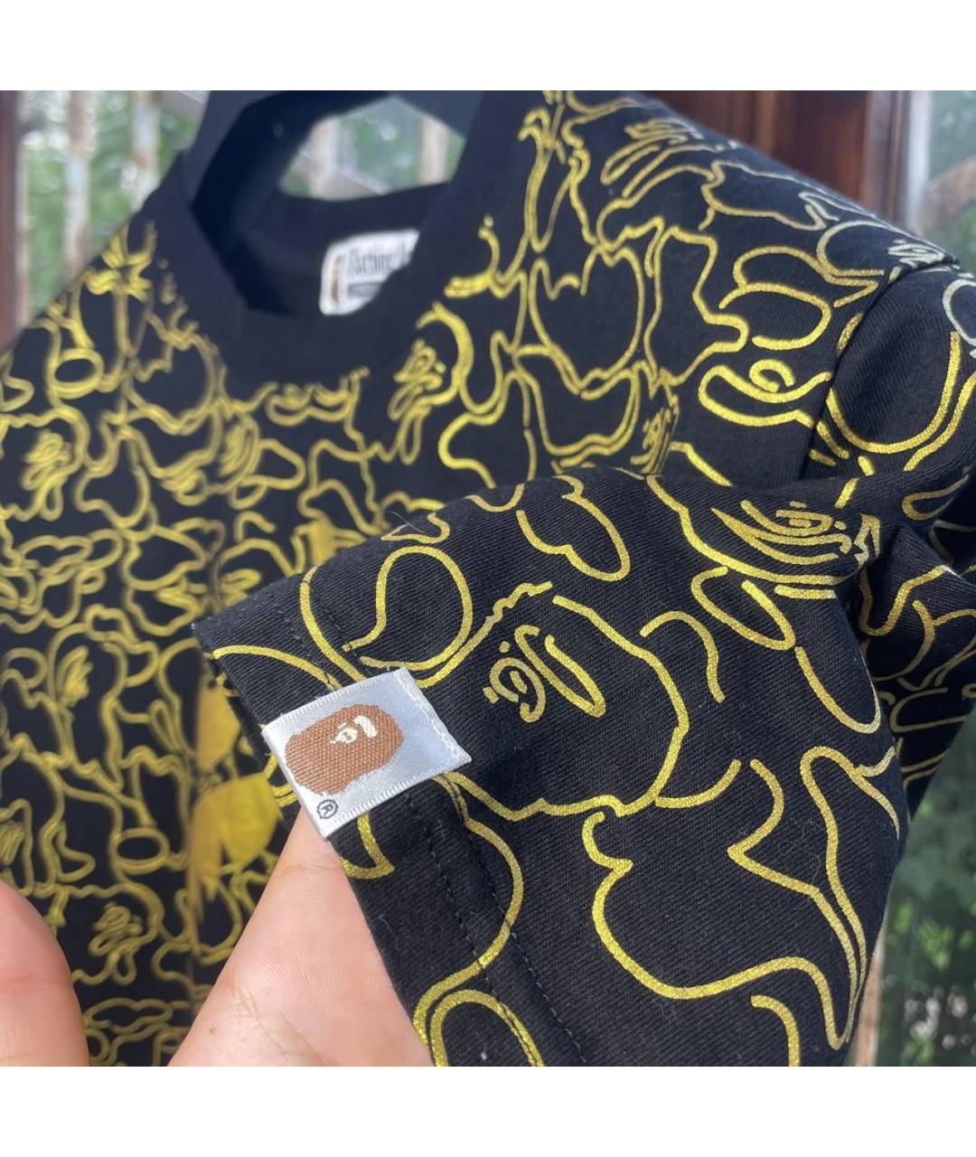 A BATHING APE Черная хлопковая футболка, фото 3