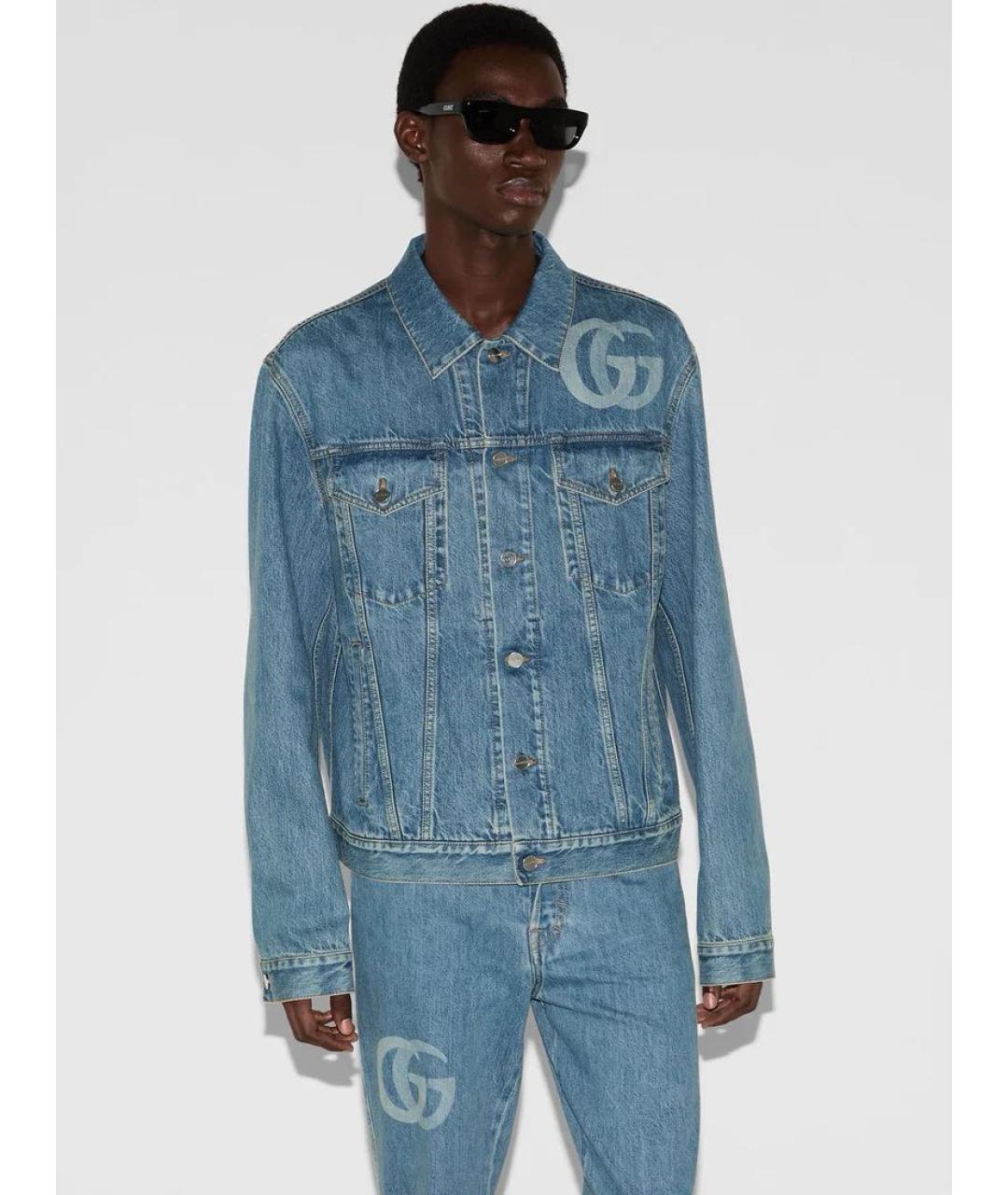 GUCCI Синяя деним куртка, фото 5