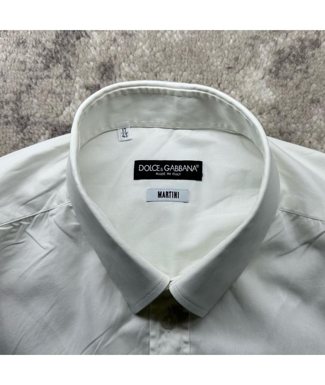 DOLCE&GABBANA Белая хлопковая классическая рубашка, фото 3