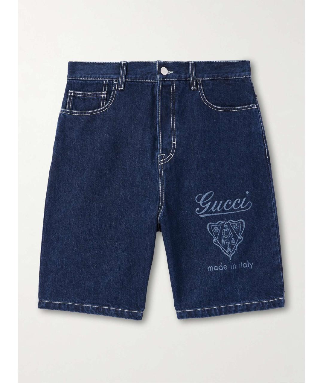 GUCCI Синие деним шорты, фото 10