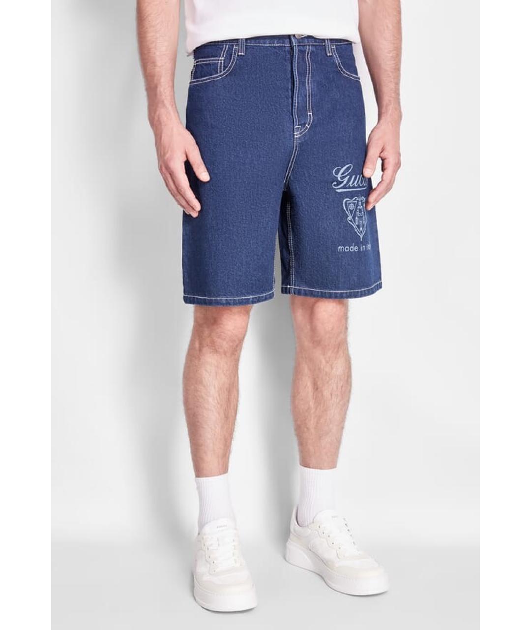 GUCCI Синие деним шорты, фото 9