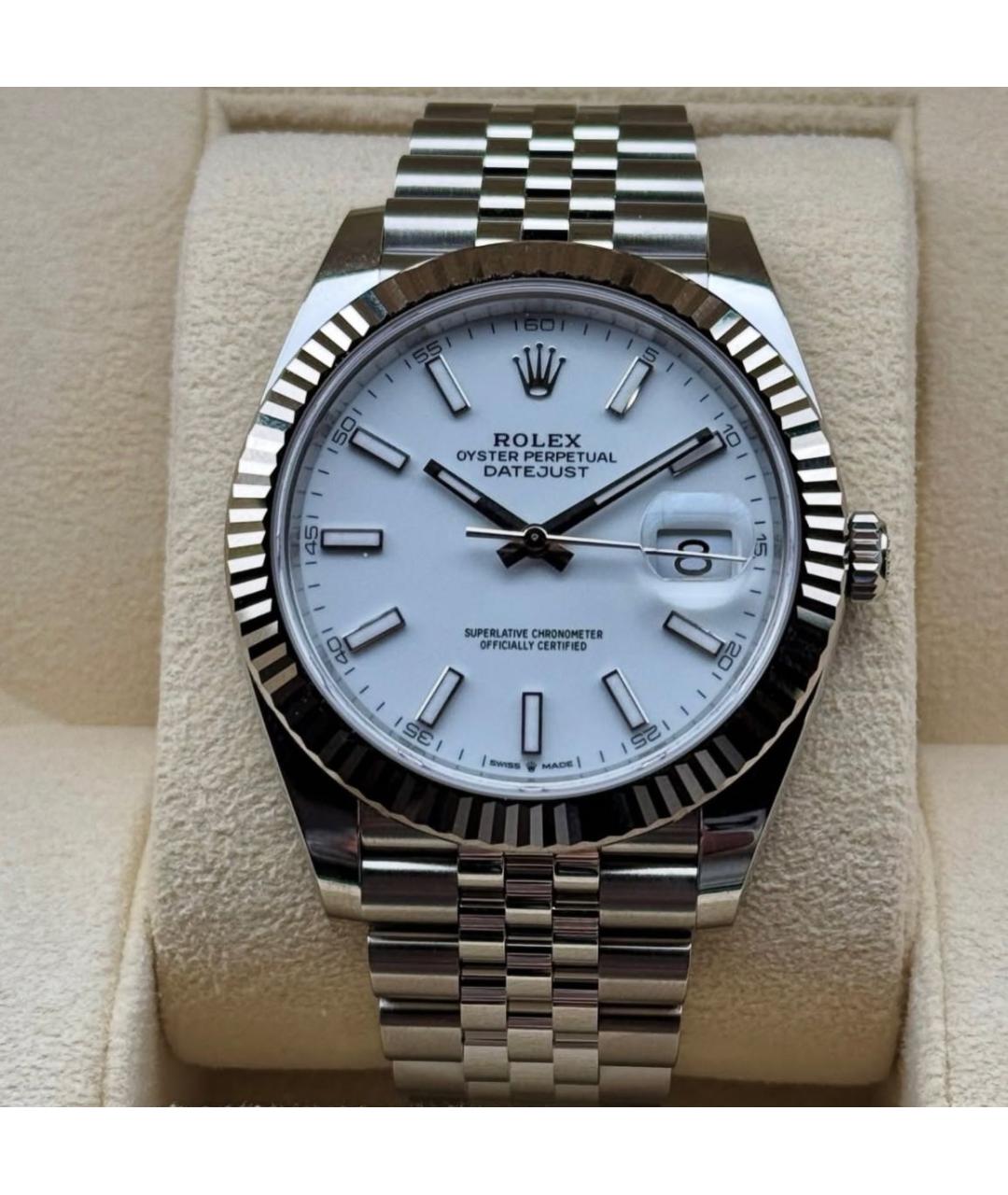ROLEX Белые часы из золота и стали, фото 3