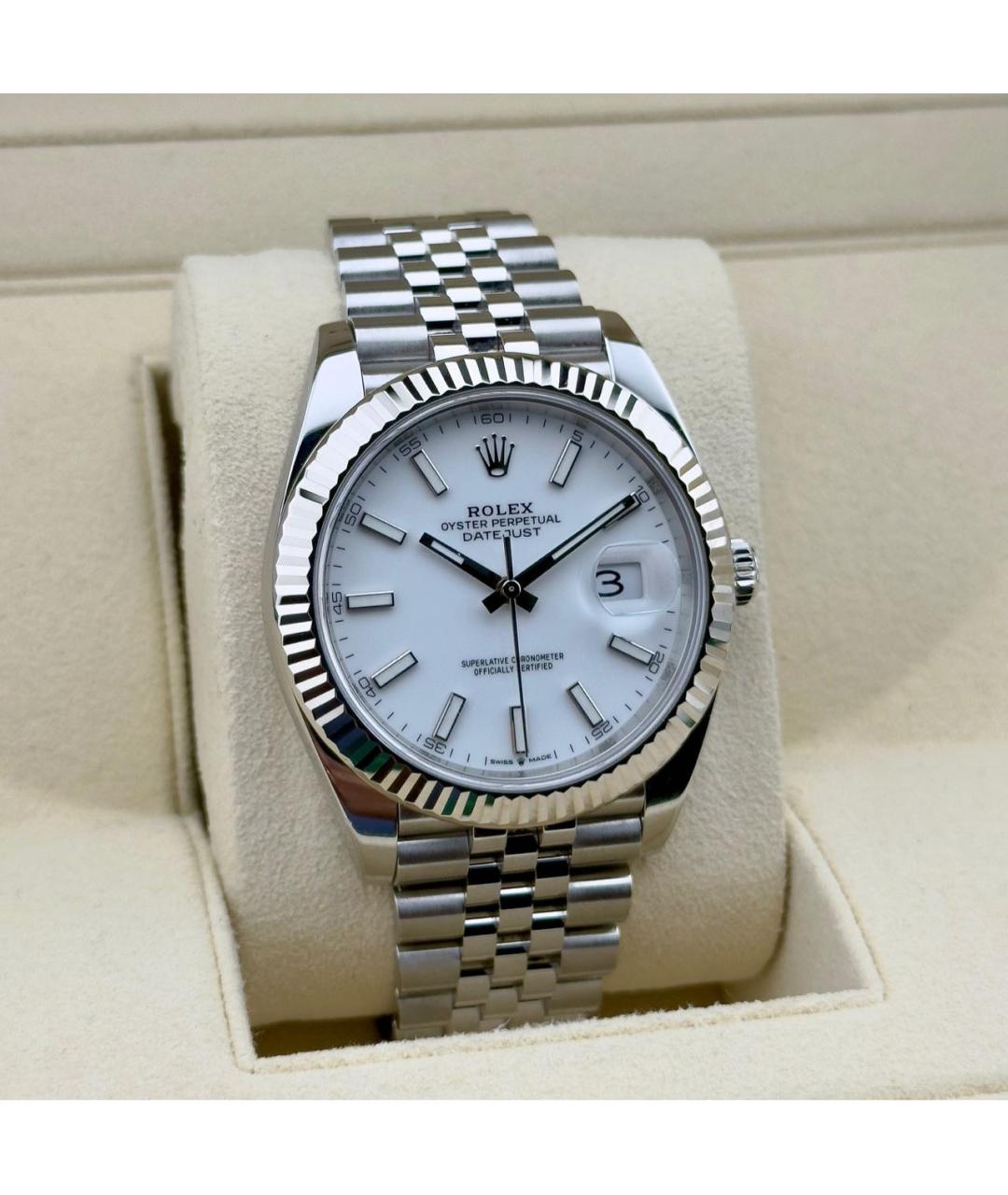 ROLEX Белые часы из золота и стали, фото 2