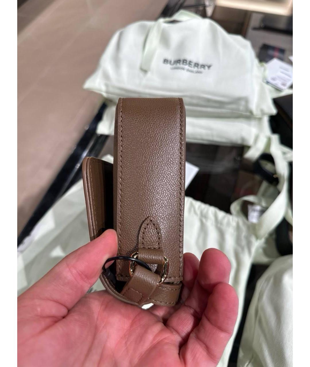 BURBERRY Коричневая кожаная сумка через плечо, фото 5