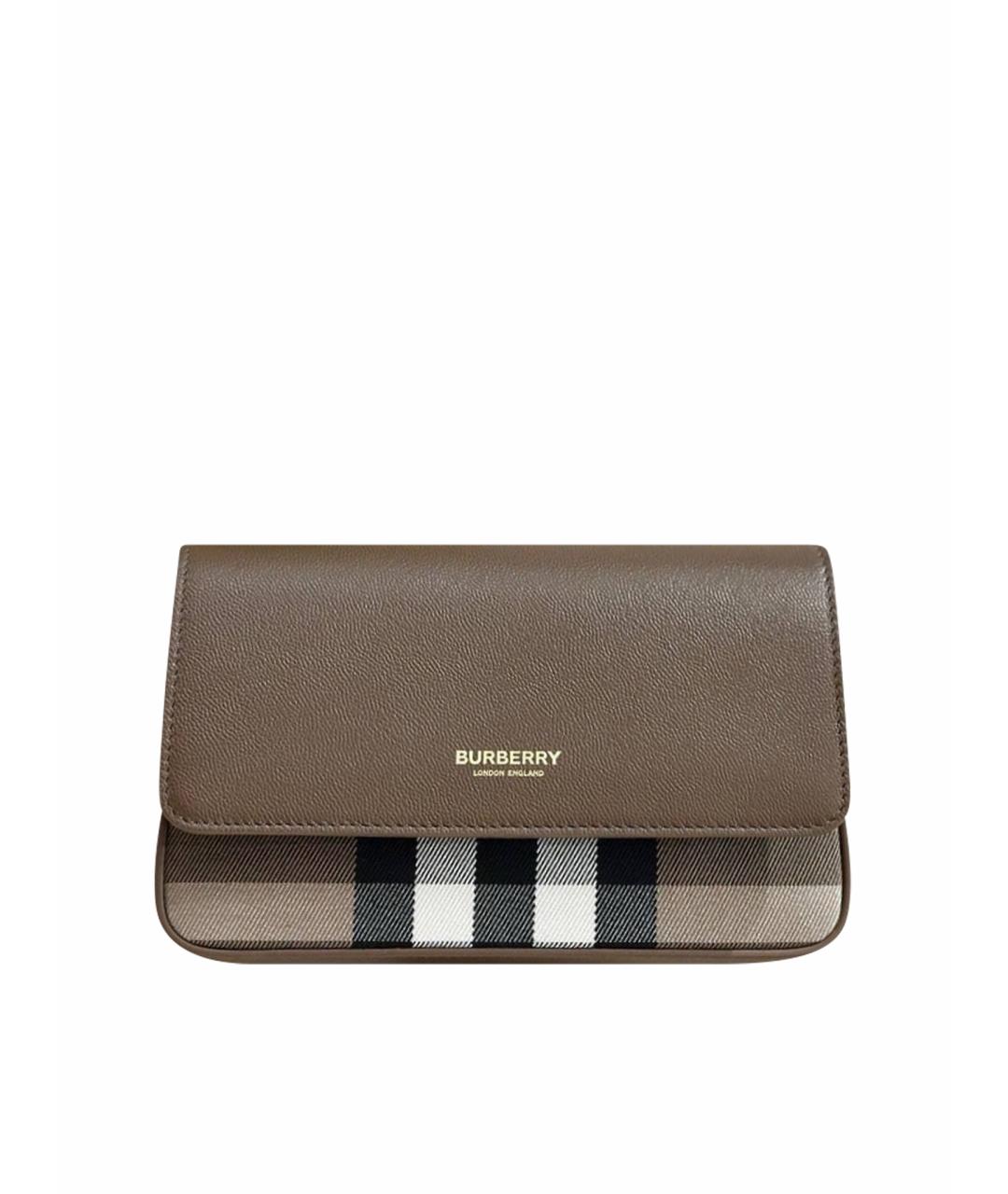 BURBERRY Коричневая кожаная сумка через плечо, фото 1